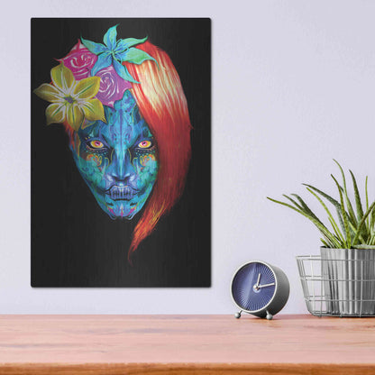 Luxe Metal Art 'Day of the Dead 2' by Michael Stewart, Metal Wall Art,12x16