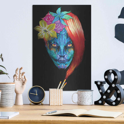 Luxe Metal Art 'Day of the Dead 2' by Michael Stewart, Metal Wall Art,12x16