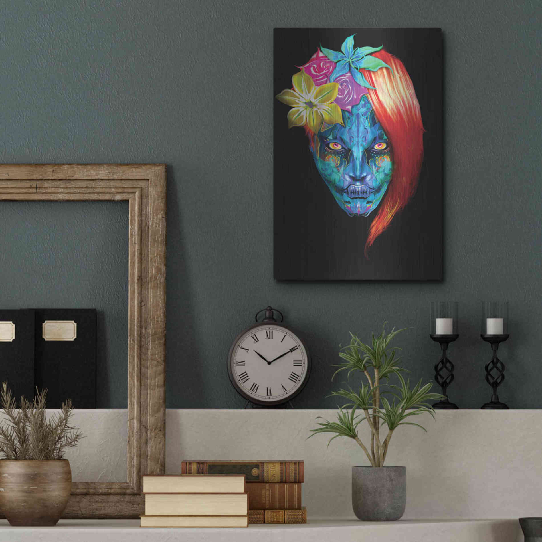 Luxe Metal Art 'Day of the Dead 2' by Michael Stewart, Metal Wall Art,12x16