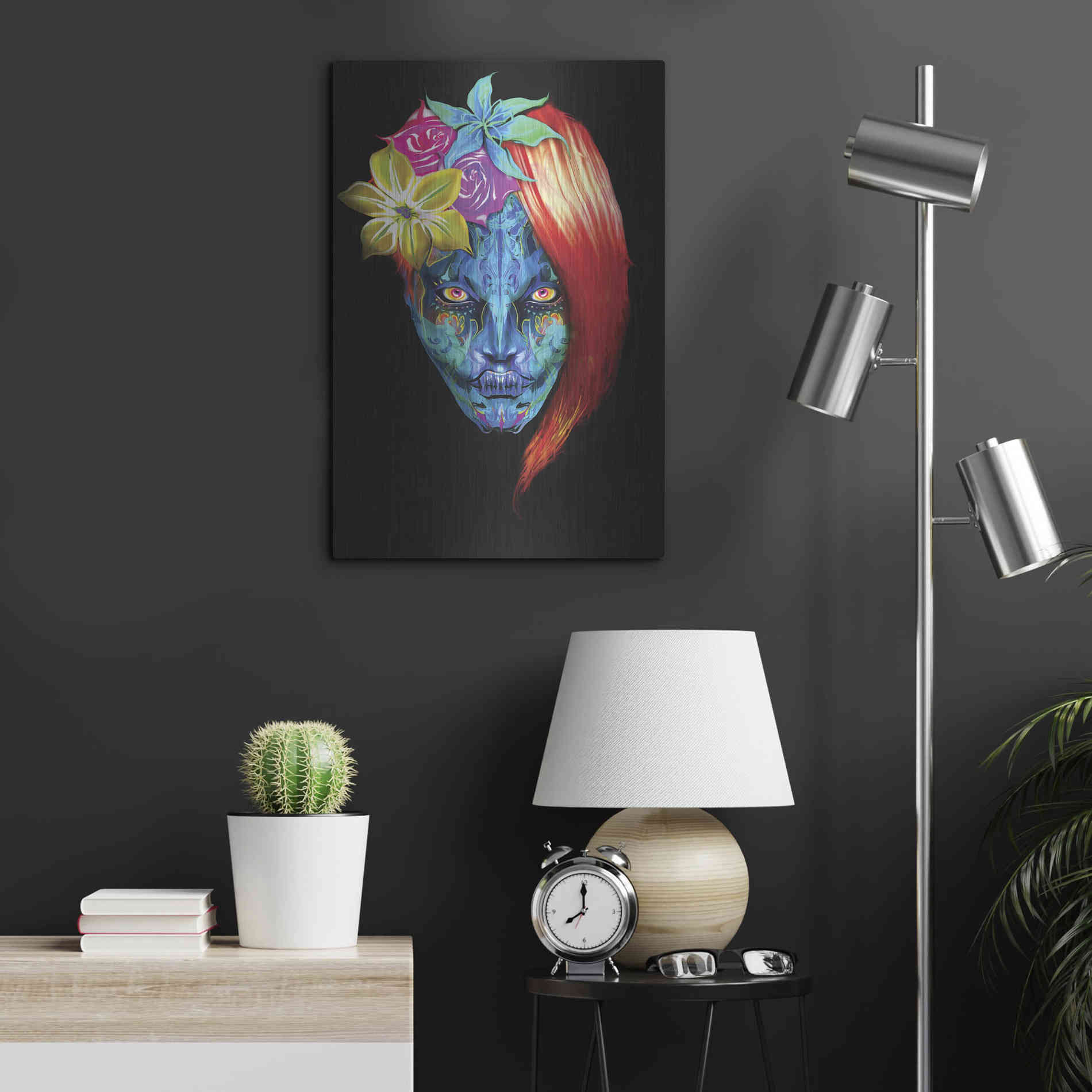 Luxe Metal Art 'Day of the Dead 2' by Michael Stewart, Metal Wall Art,16x24