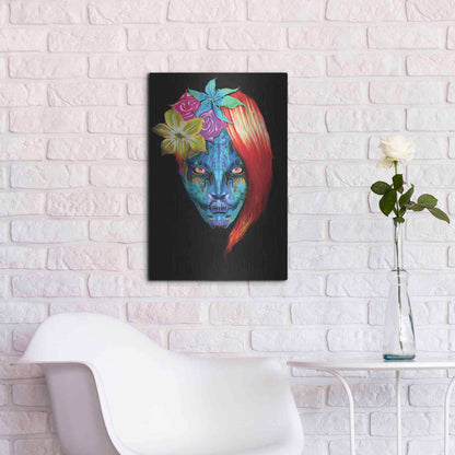 Luxe Metal Art 'Day of the Dead 2' by Michael Stewart, Metal Wall Art,16x24