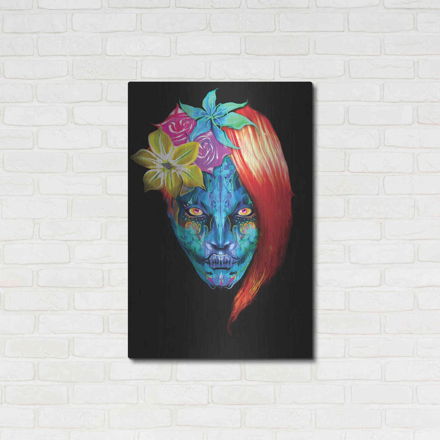 Luxe Metal Art 'Day of the Dead 2' by Michael Stewart, Metal Wall Art,24x36