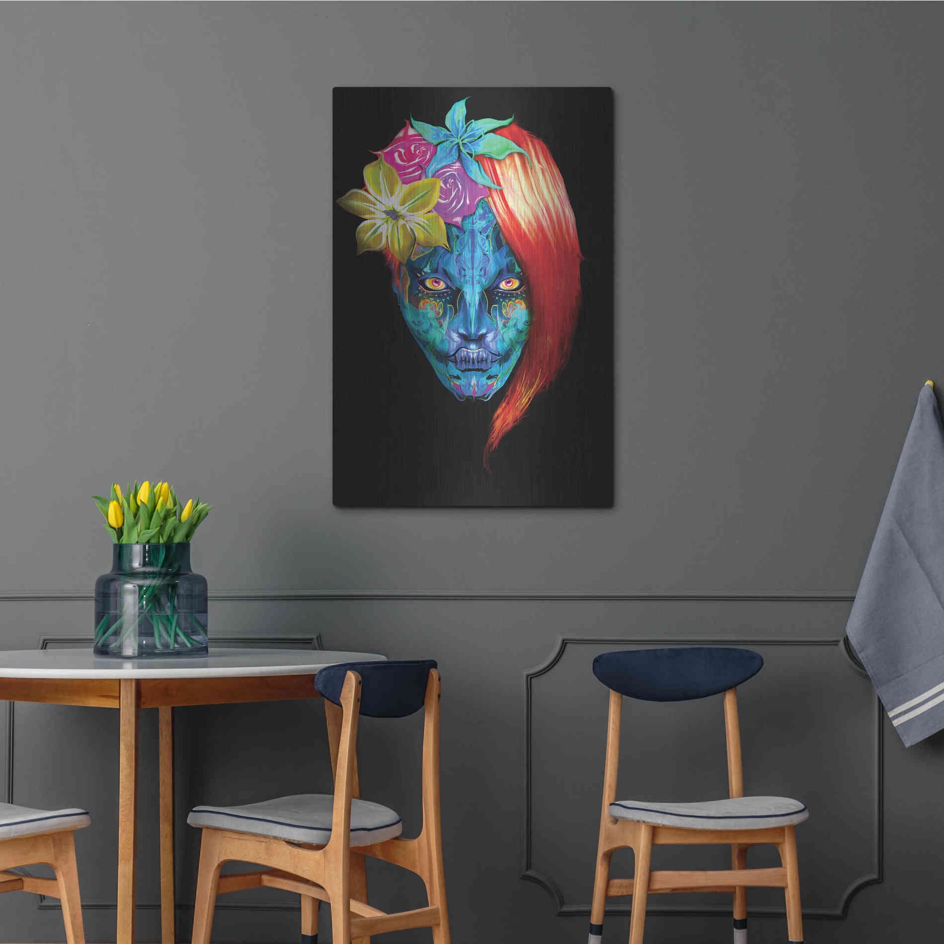 Luxe Metal Art 'Day of the Dead 2' by Michael Stewart, Metal Wall Art,24x36