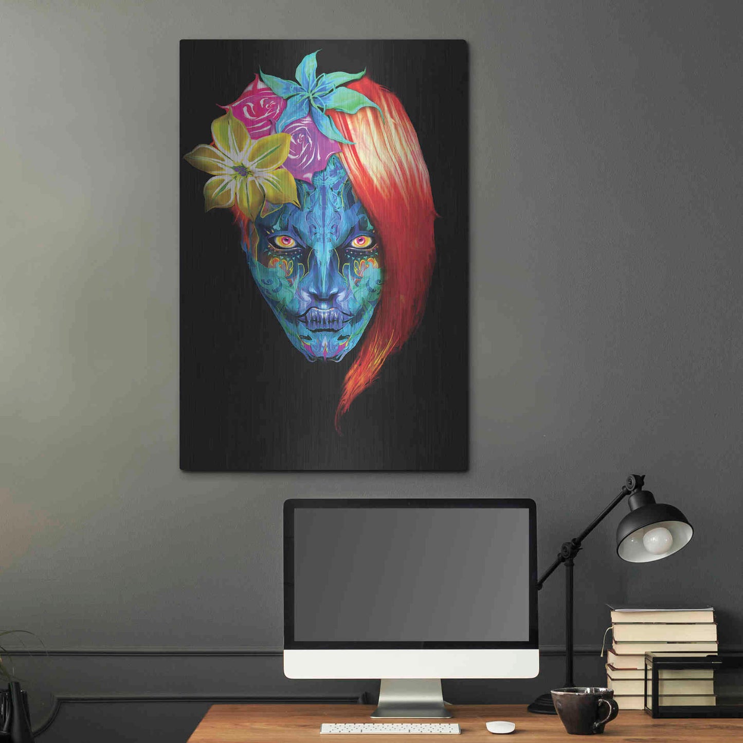 Luxe Metal Art 'Day of the Dead 2' by Michael Stewart, Metal Wall Art,24x36
