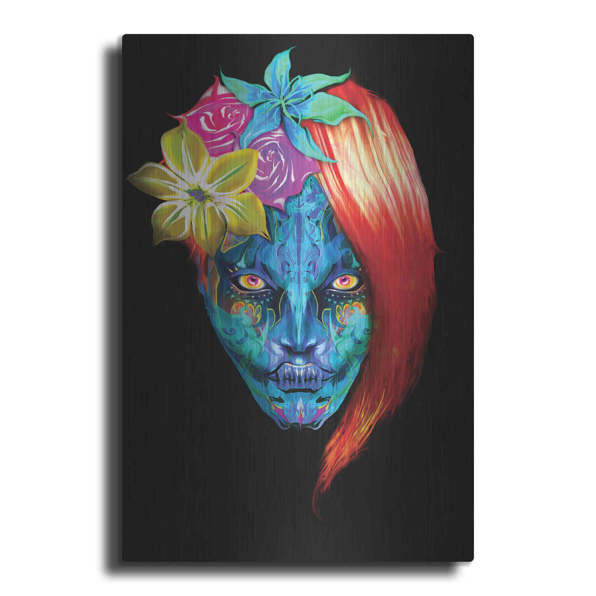 Luxe Metal Art 'Day of the Dead 2' by Michael Stewart, Metal Wall Art