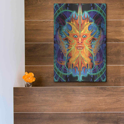 Luxe Metal Art 'Green Man' by Michael Stewart, Metal Wall Art,12x16