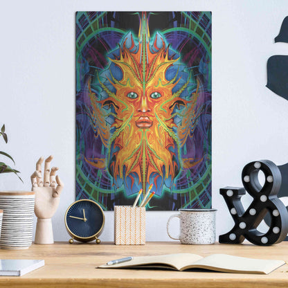 Luxe Metal Art 'Green Man' by Michael Stewart, Metal Wall Art,12x16