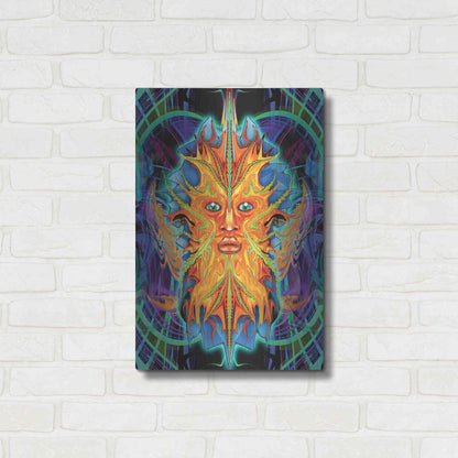 Luxe Metal Art 'Green Man' by Michael Stewart, Metal Wall Art,16x24