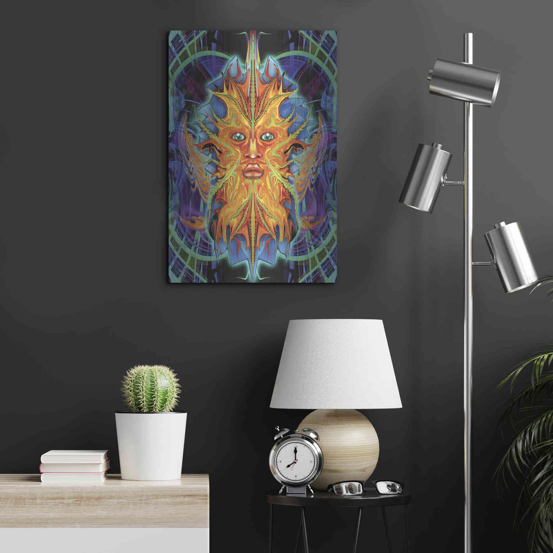 Luxe Metal Art 'Green Man' by Michael Stewart, Metal Wall Art,16x24