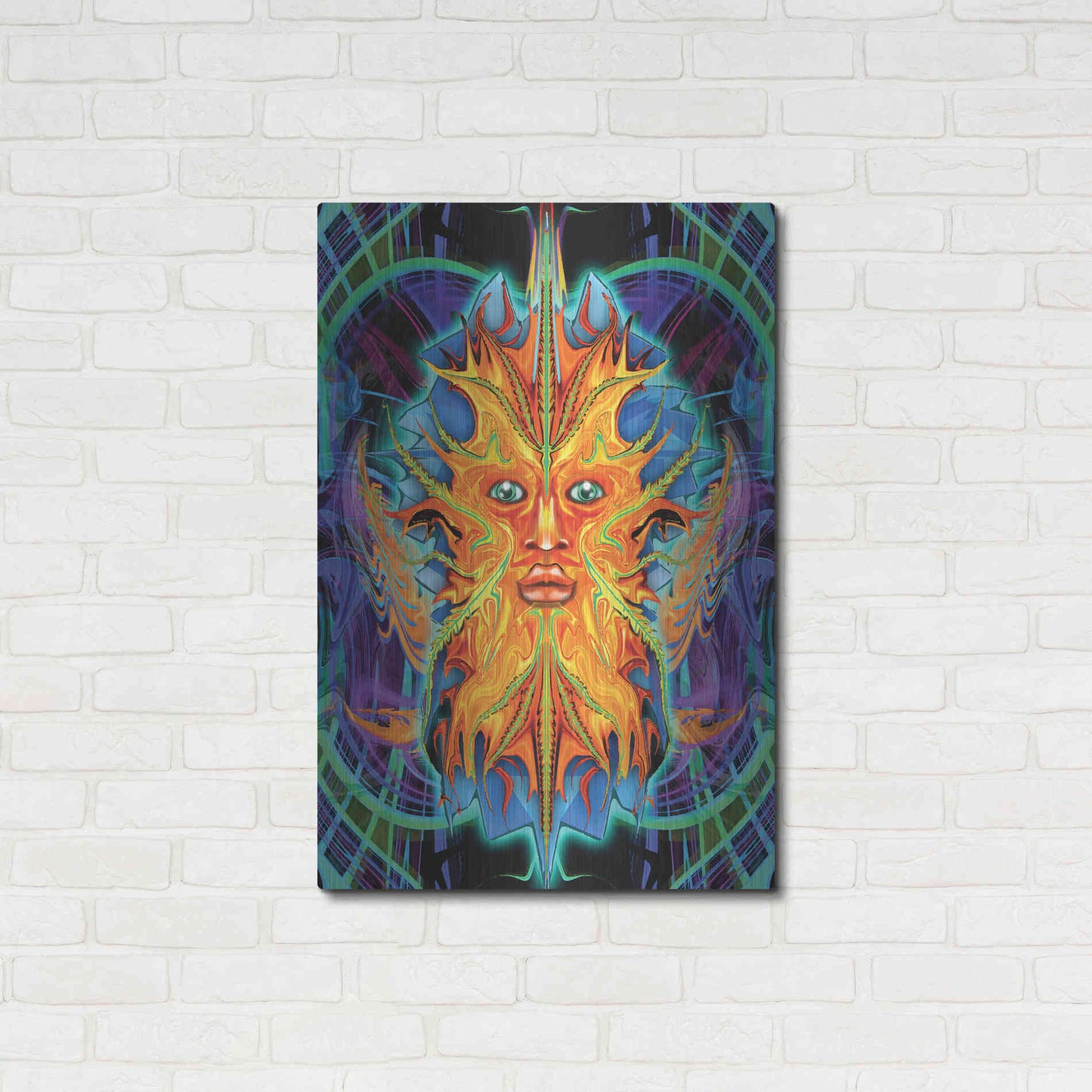 Luxe Metal Art 'Green Man' by Michael Stewart, Metal Wall Art,24x36