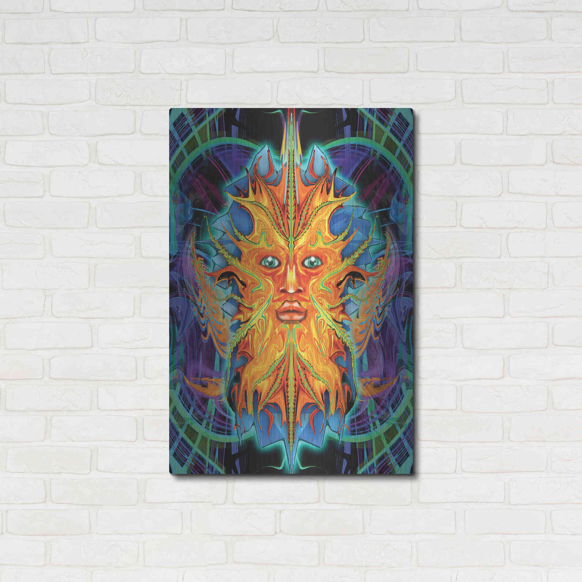 Luxe Metal Art 'Green Man' by Michael Stewart, Metal Wall Art,24x36