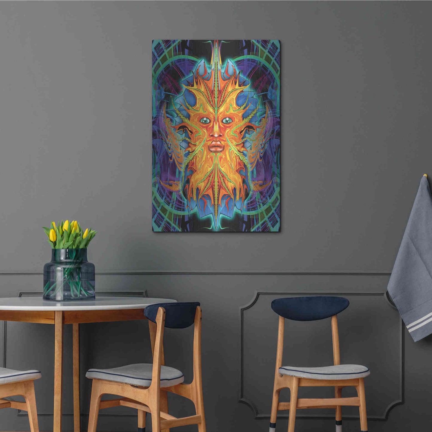 Luxe Metal Art 'Green Man' by Michael Stewart, Metal Wall Art,24x36