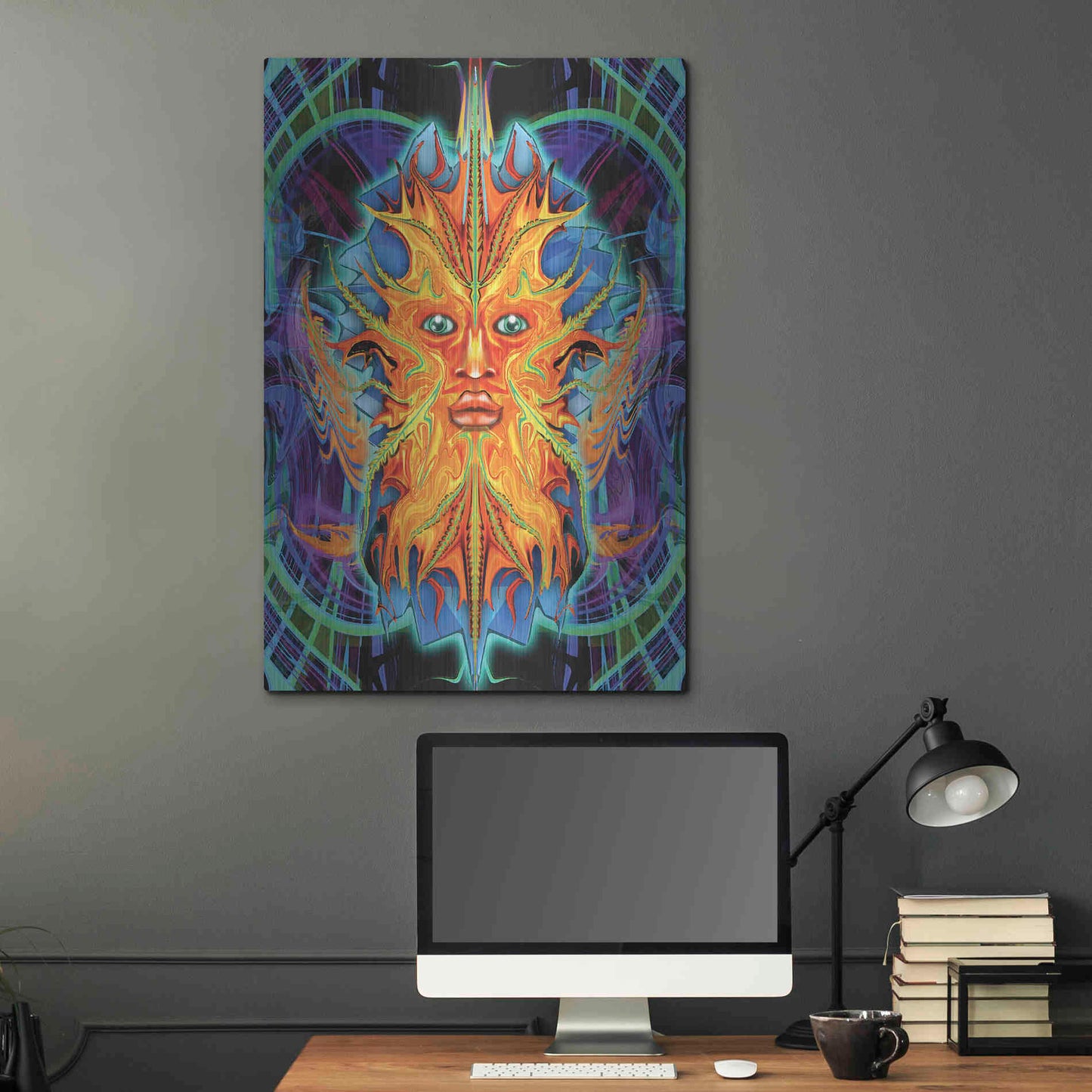 Luxe Metal Art 'Green Man' by Michael Stewart, Metal Wall Art,24x36