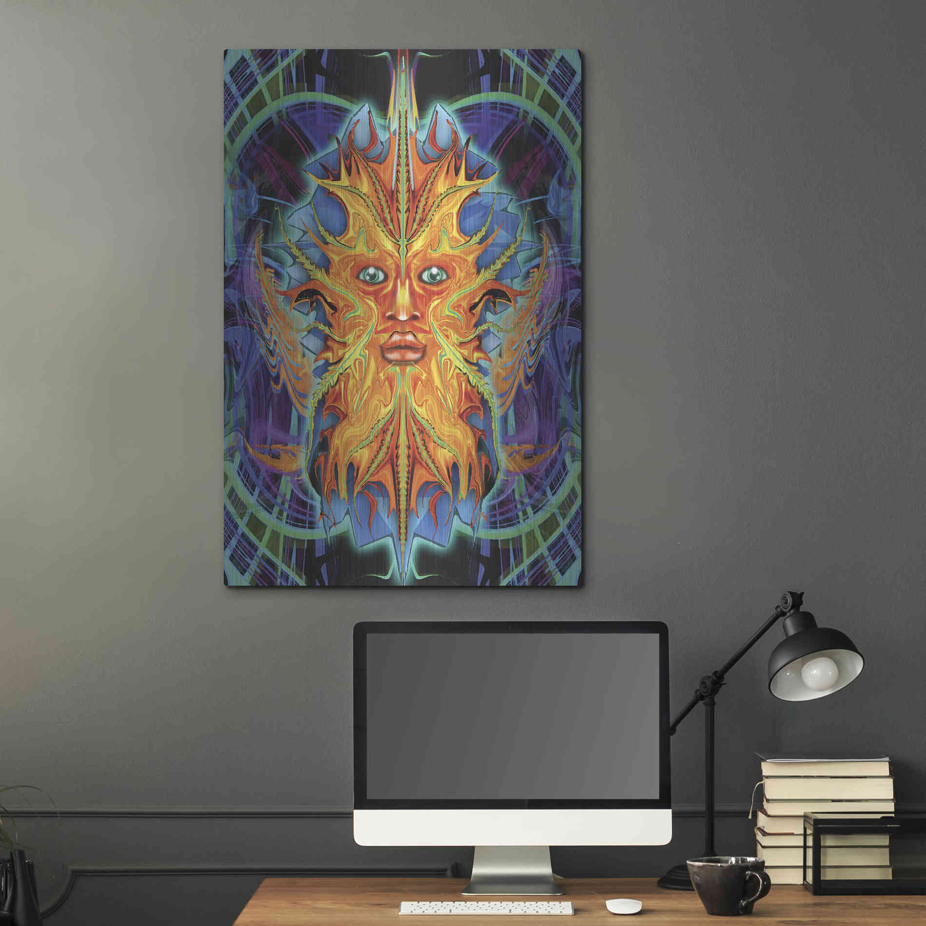 Luxe Metal Art 'Green Man' by Michael Stewart, Metal Wall Art,24x36