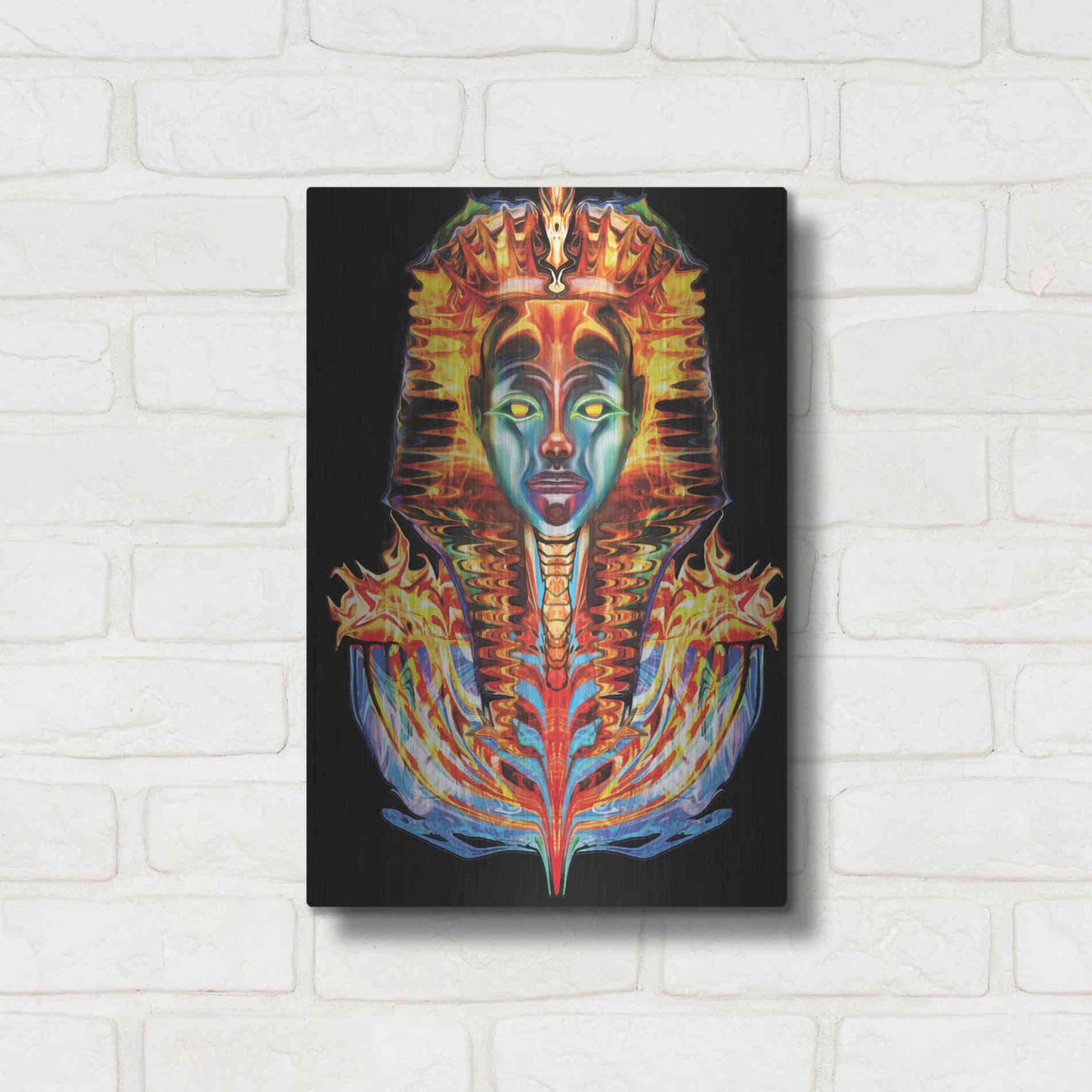 Luxe Metal Art 'Imortal Pharoah' by Michael Stewart, Metal Wall Art,12x16