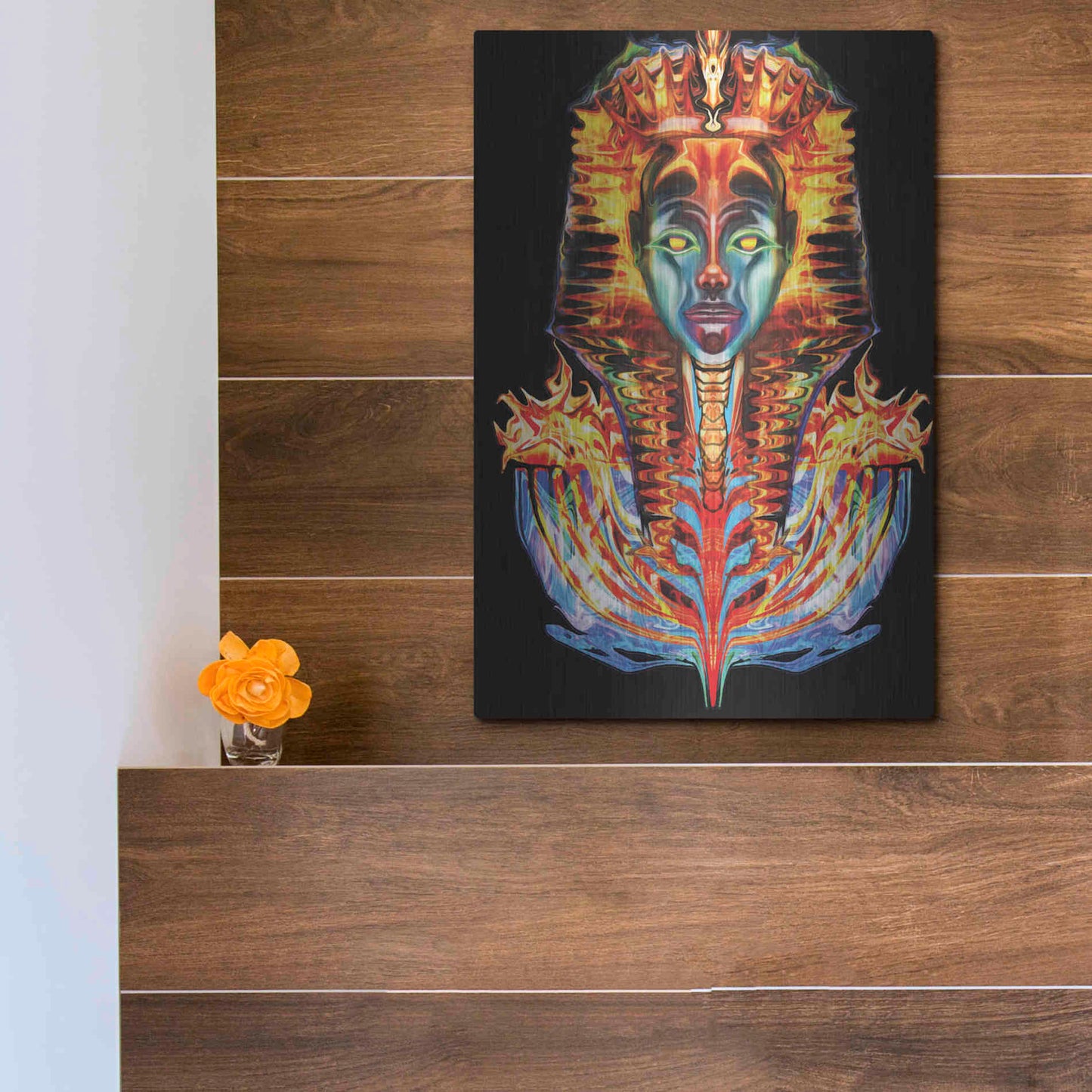 Luxe Metal Art 'Imortal Pharoah' by Michael Stewart, Metal Wall Art,12x16