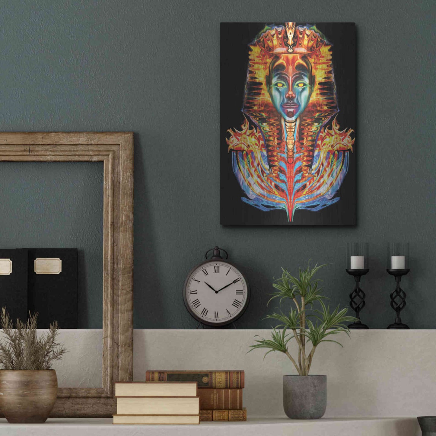 Luxe Metal Art 'Imortal Pharoah' by Michael Stewart, Metal Wall Art,12x16