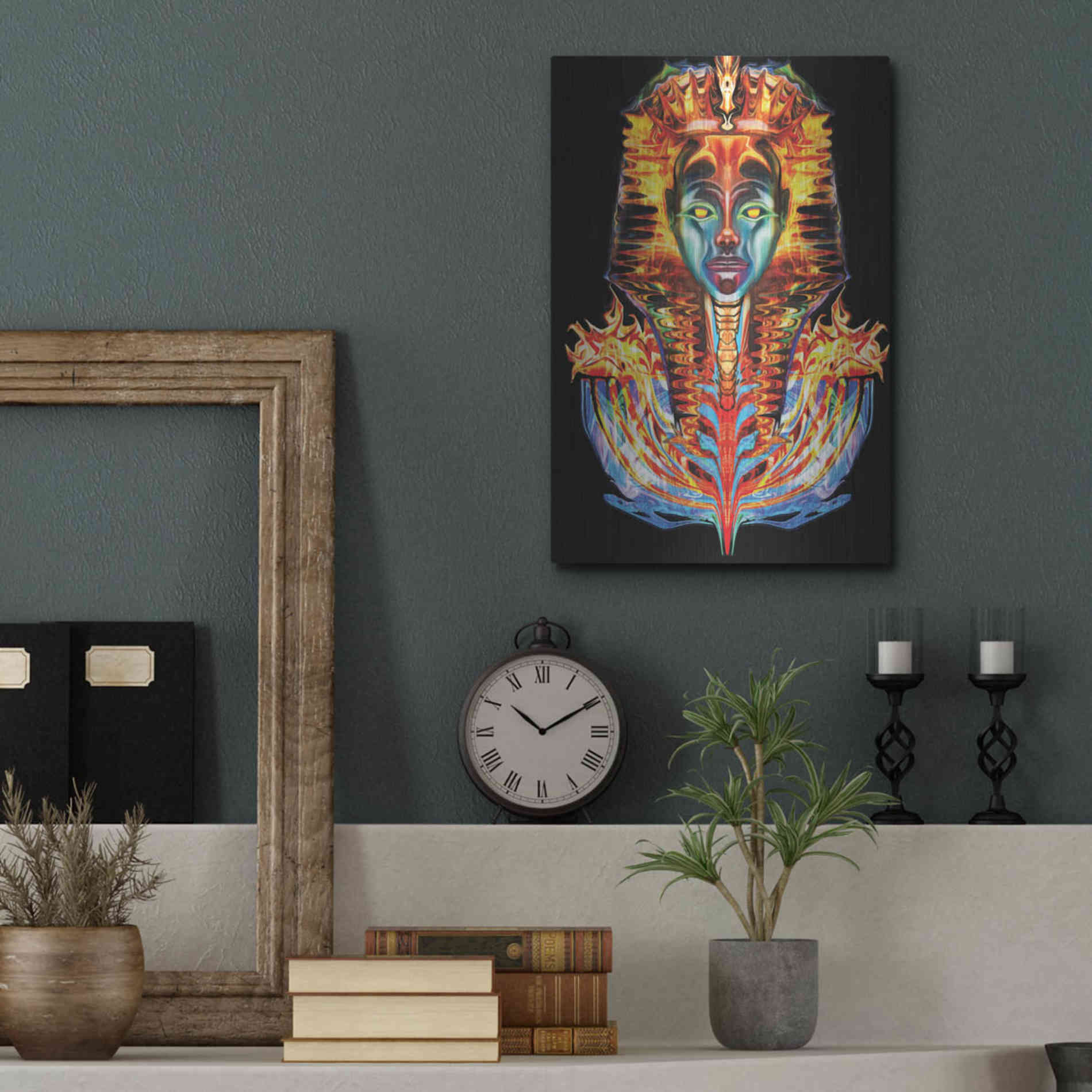 Luxe Metal Art 'Imortal Pharoah' by Michael Stewart, Metal Wall Art,12x16
