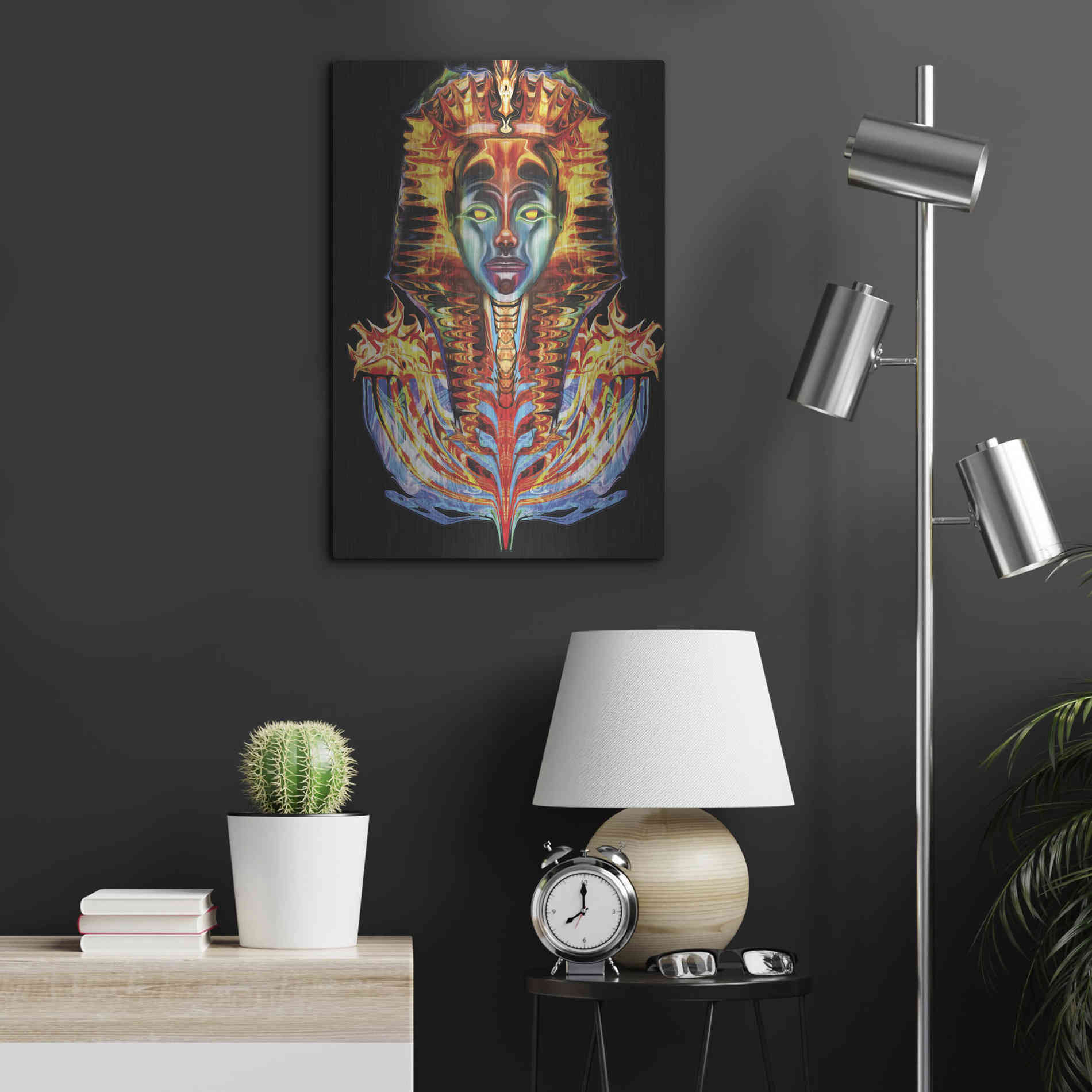 Luxe Metal Art 'Imortal Pharoah' by Michael Stewart, Metal Wall Art,16x24