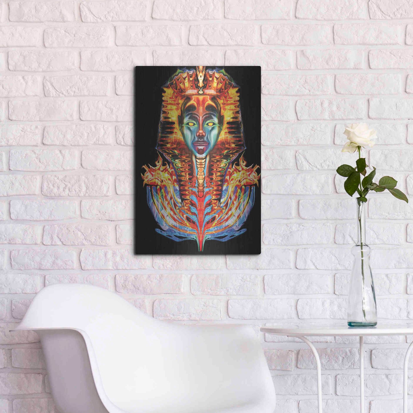 Luxe Metal Art 'Imortal Pharoah' by Michael Stewart, Metal Wall Art,16x24
