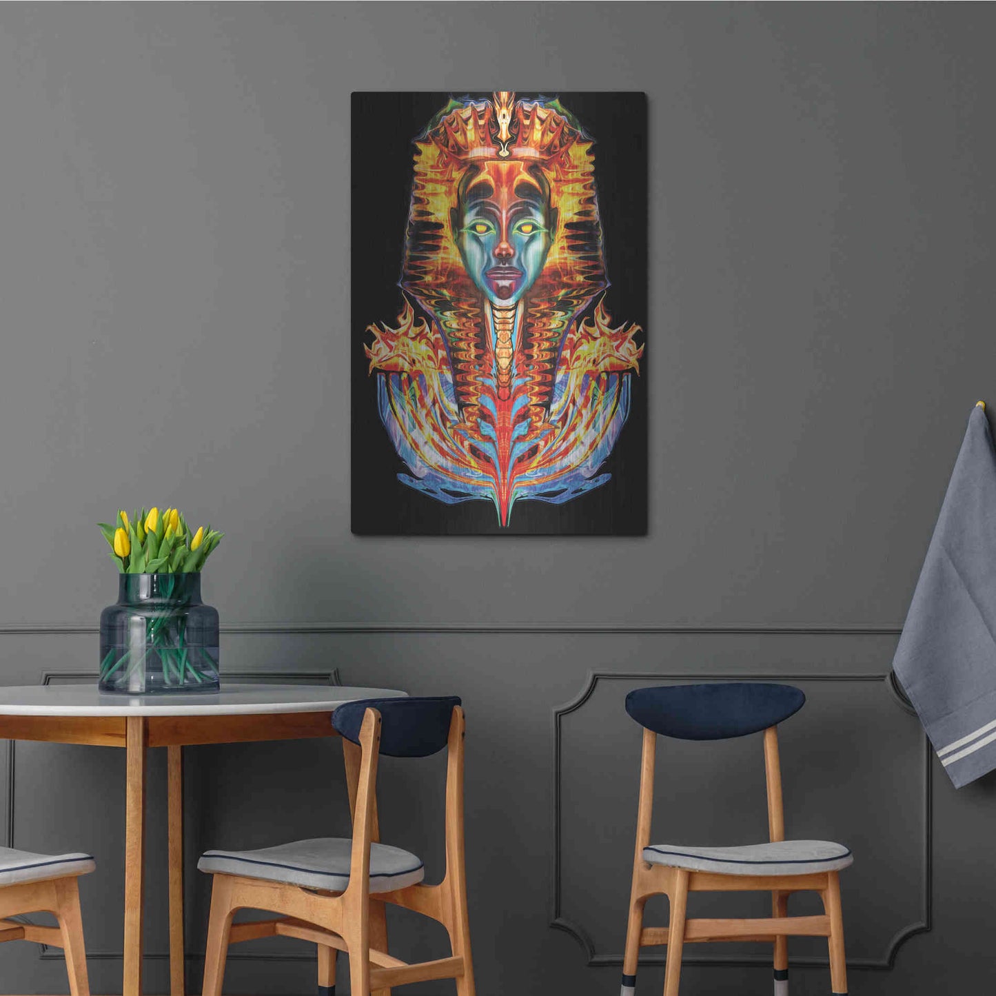 Luxe Metal Art 'Imortal Pharoah' by Michael Stewart, Metal Wall Art,24x36