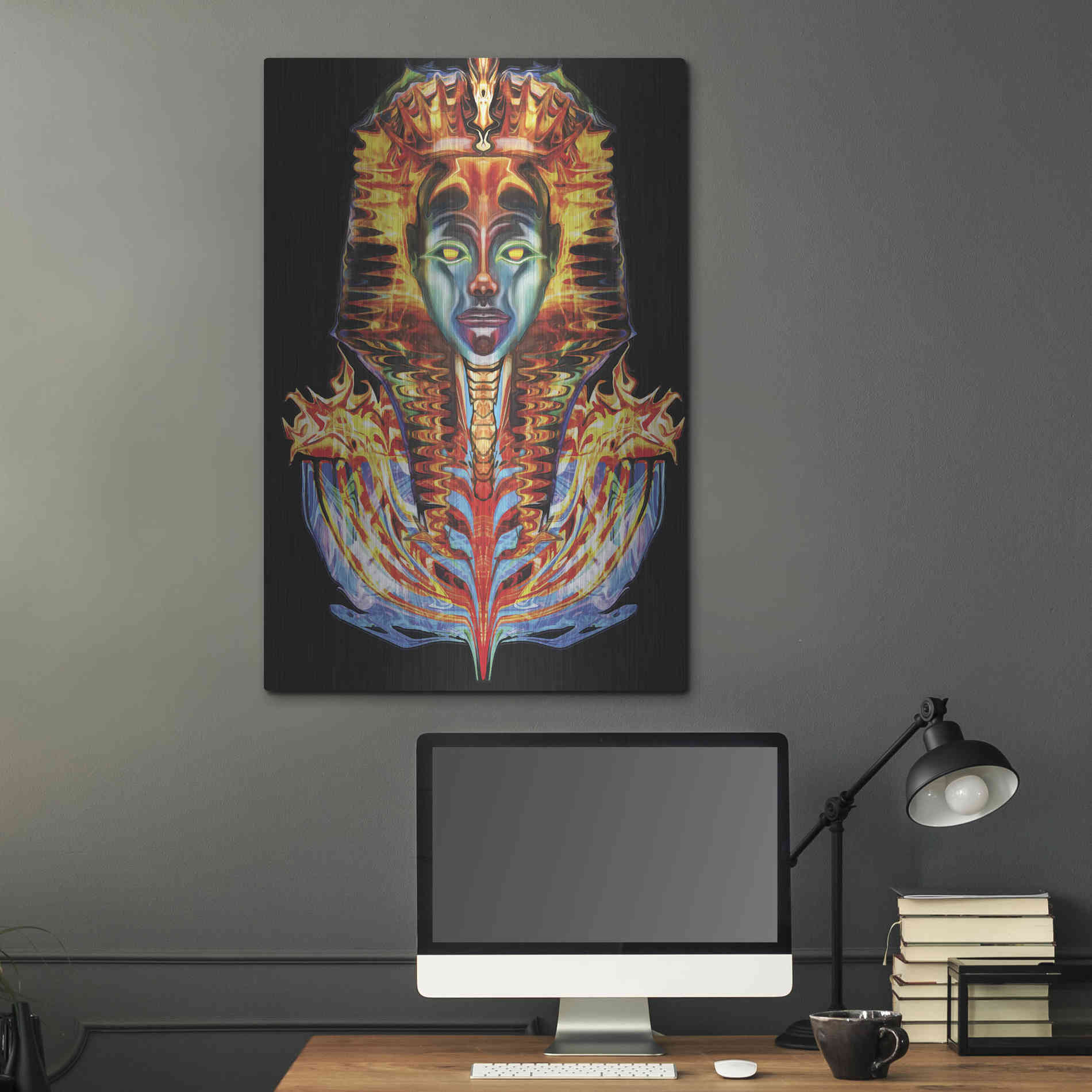 Luxe Metal Art 'Imortal Pharoah' by Michael Stewart, Metal Wall Art,24x36