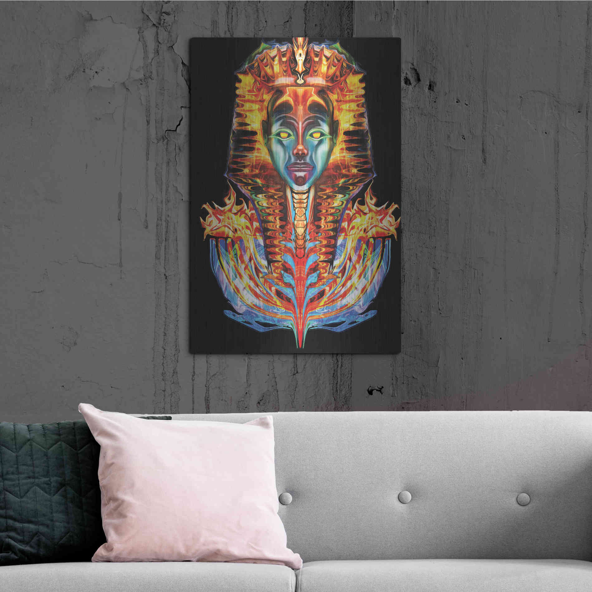 Luxe Metal Art 'Imortal Pharoah' by Michael Stewart, Metal Wall Art,24x36