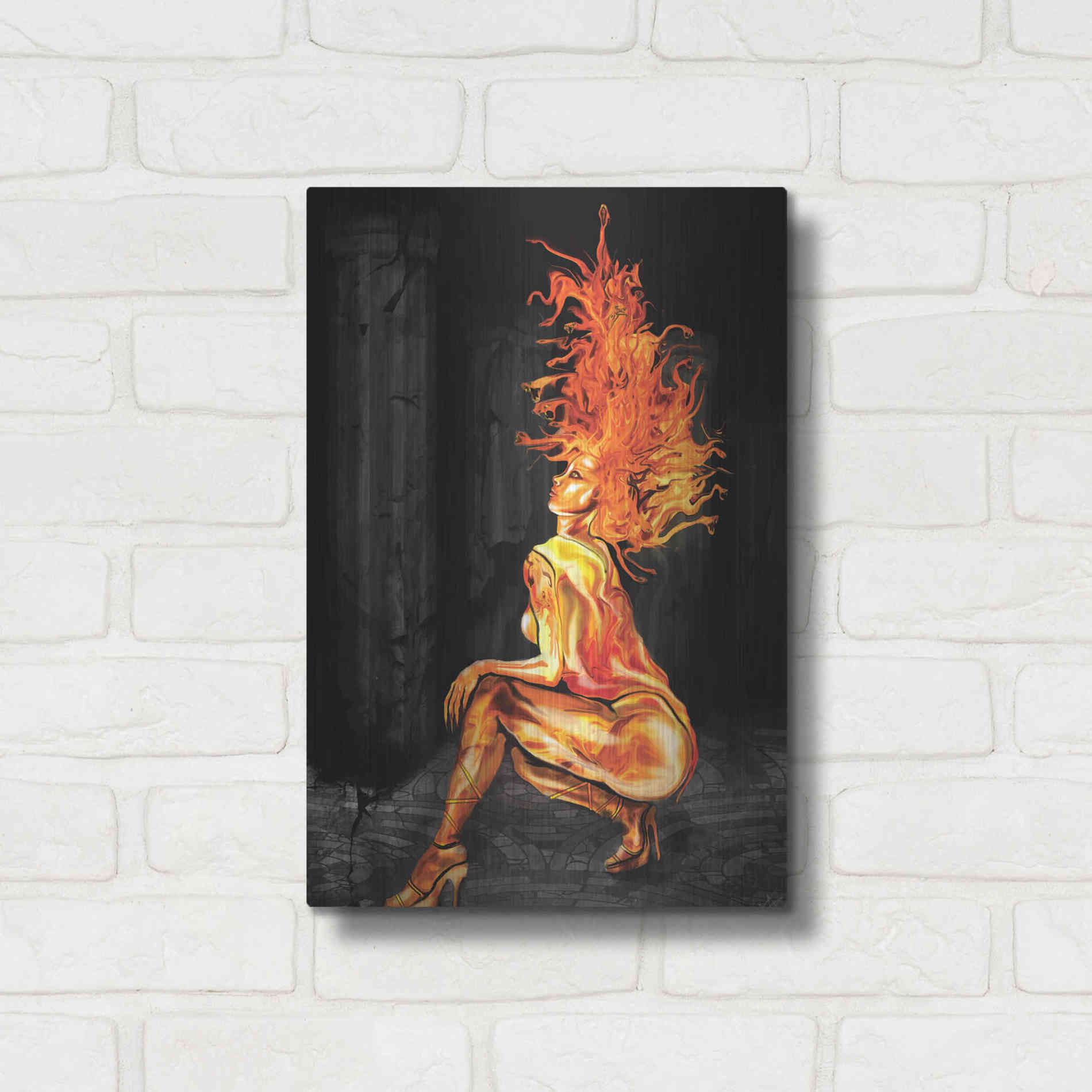 Luxe Metal Art 'Medusa' by Michael Stewart, Metal Wall Art,12x16