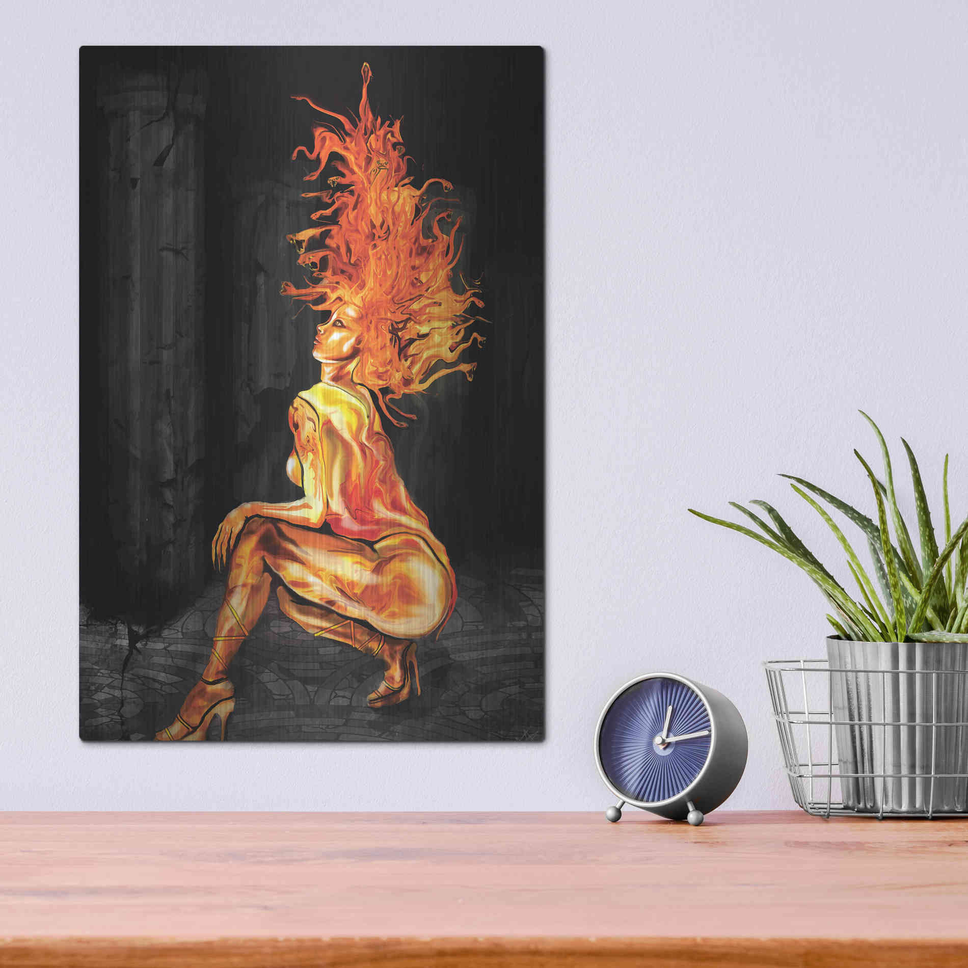 Luxe Metal Art 'Medusa' by Michael Stewart, Metal Wall Art,12x16