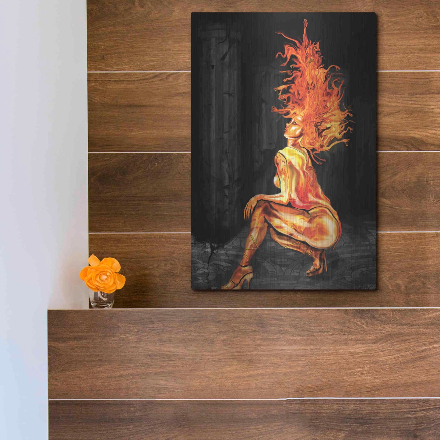 Luxe Metal Art 'Medusa' by Michael Stewart, Metal Wall Art,12x16