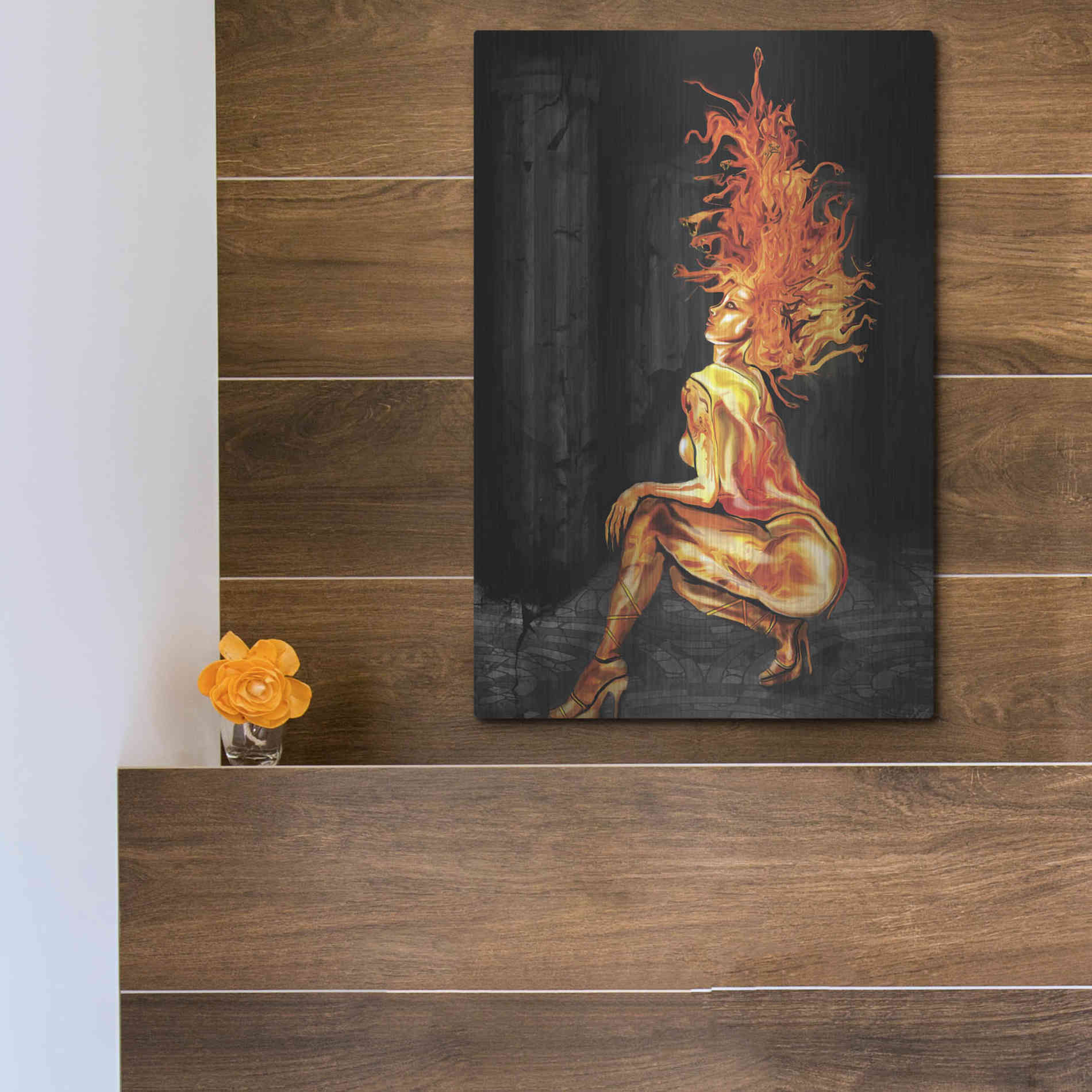 Luxe Metal Art 'Medusa' by Michael Stewart, Metal Wall Art,12x16