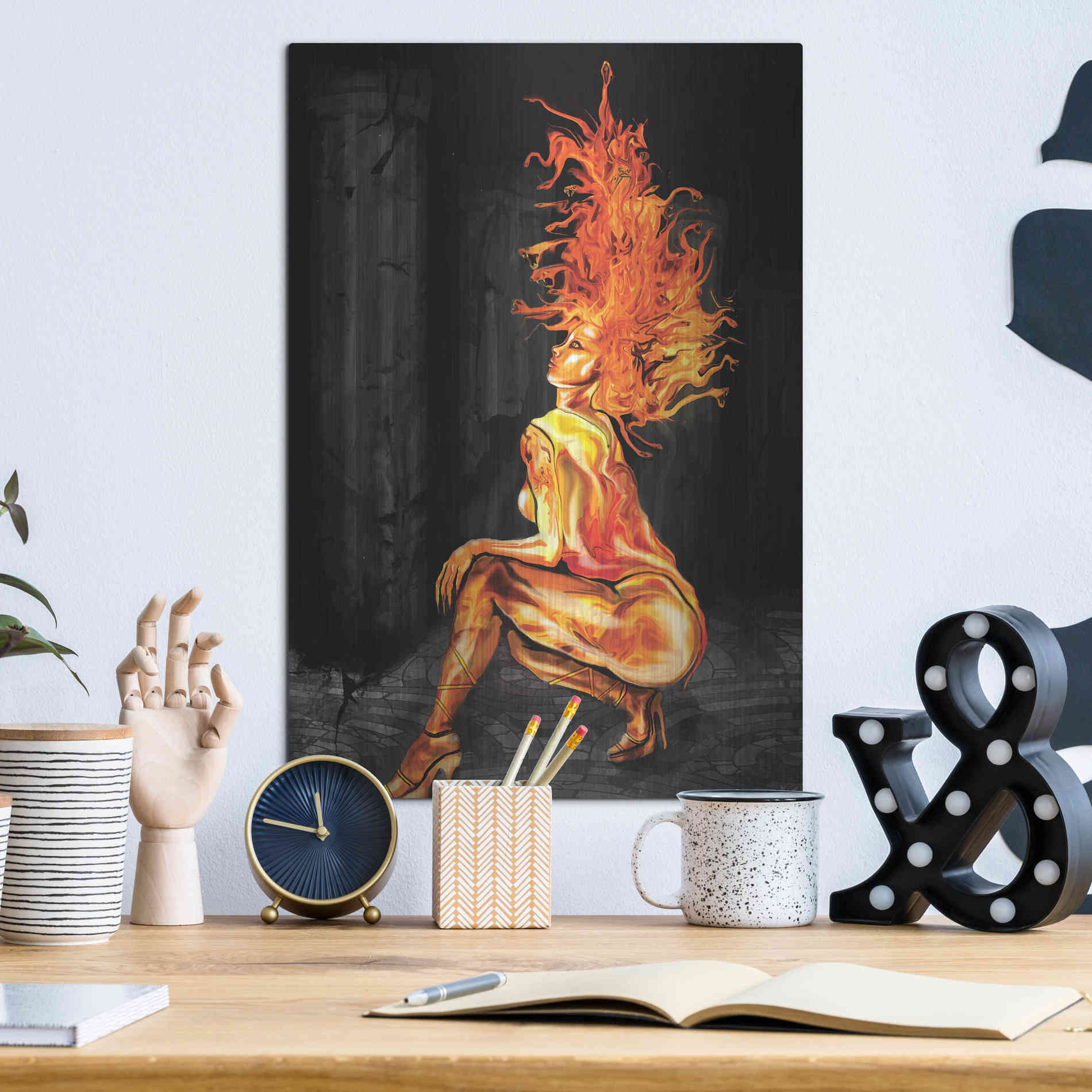 Luxe Metal Art 'Medusa' by Michael Stewart, Metal Wall Art,12x16