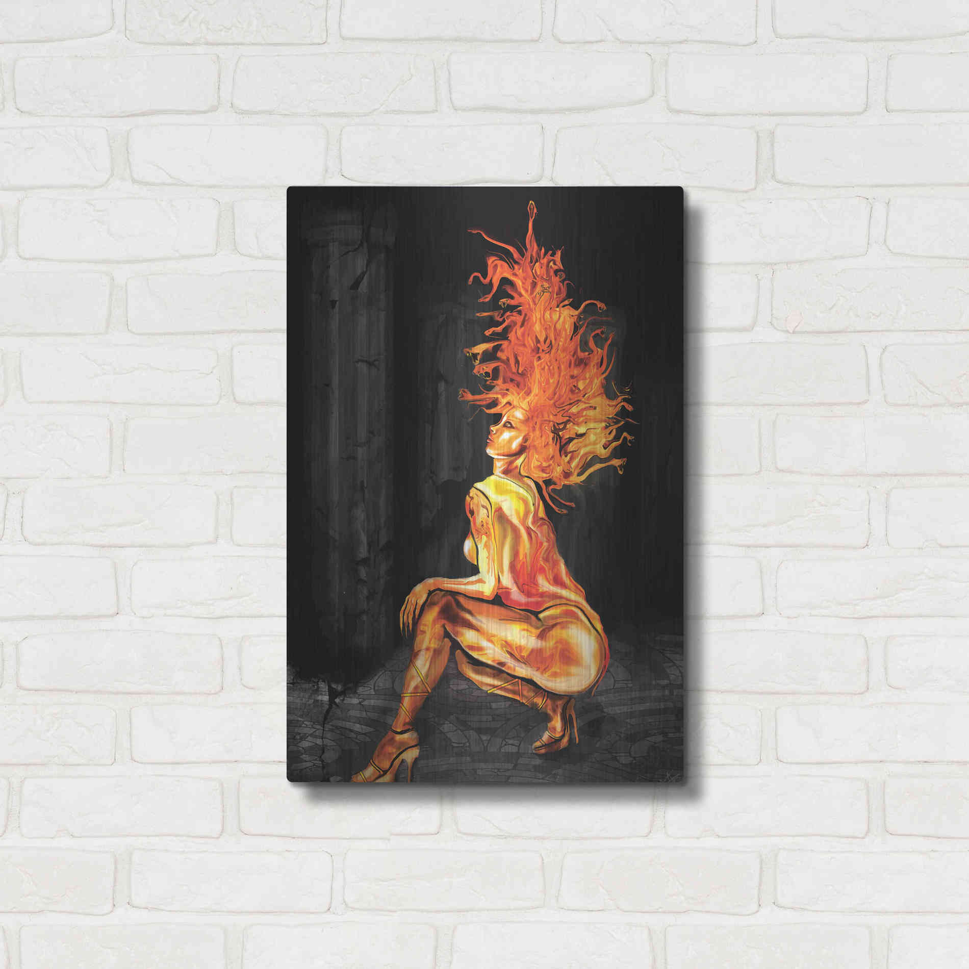 Luxe Metal Art 'Medusa' by Michael Stewart, Metal Wall Art,16x24