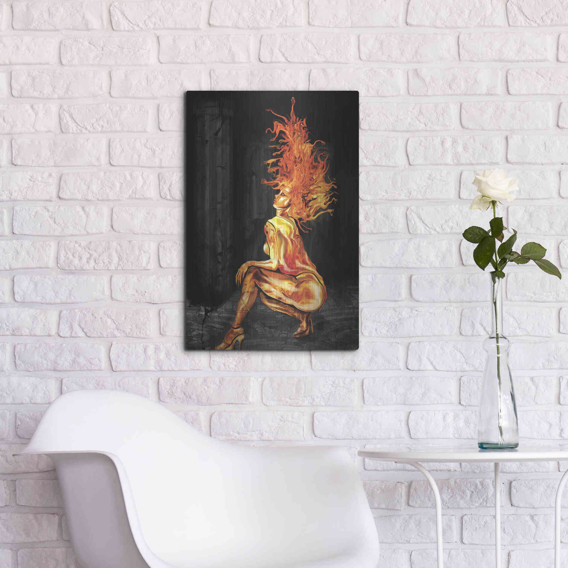 Luxe Metal Art 'Medusa' by Michael Stewart, Metal Wall Art,16x24