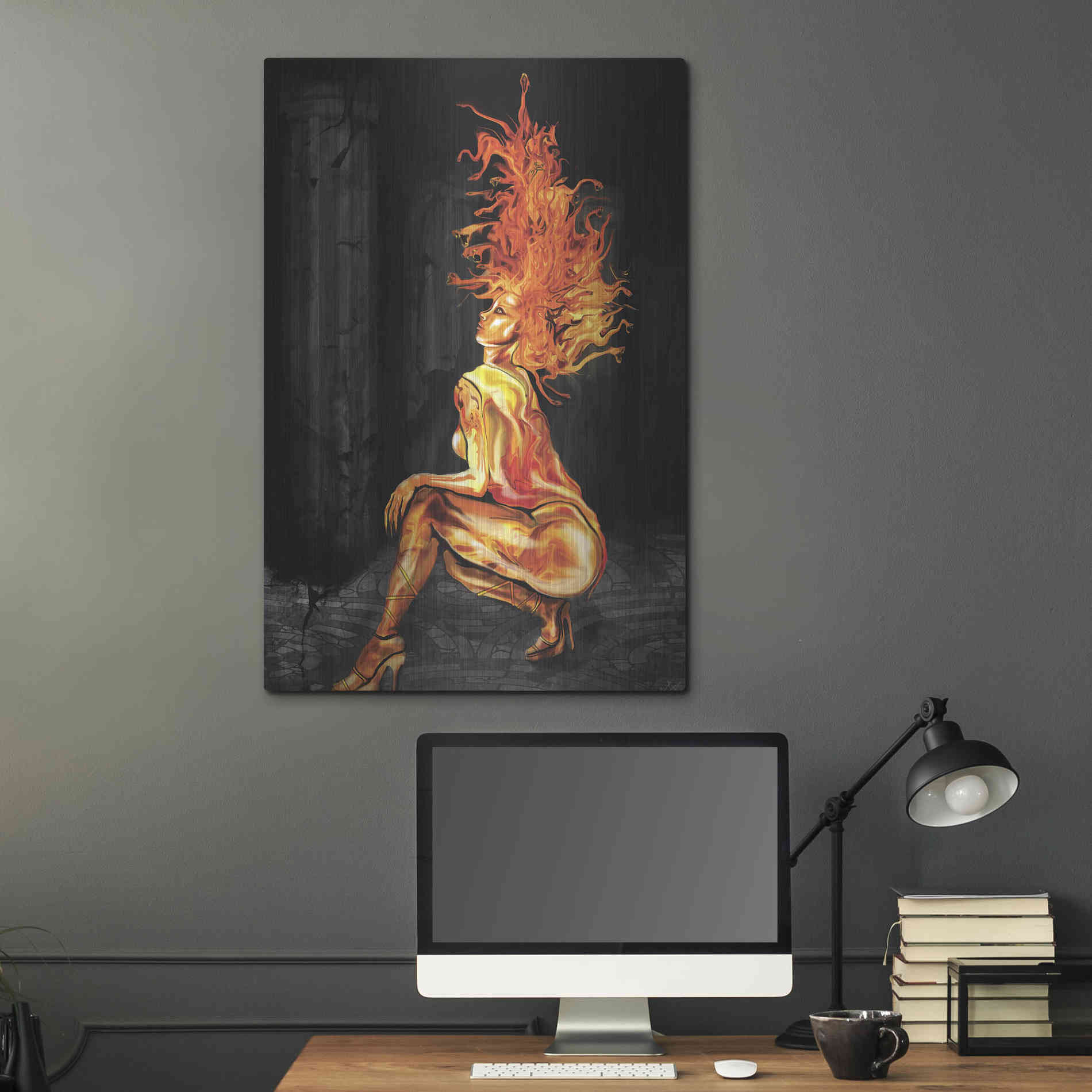 Luxe Metal Art 'Medusa' by Michael Stewart, Metal Wall Art,24x36