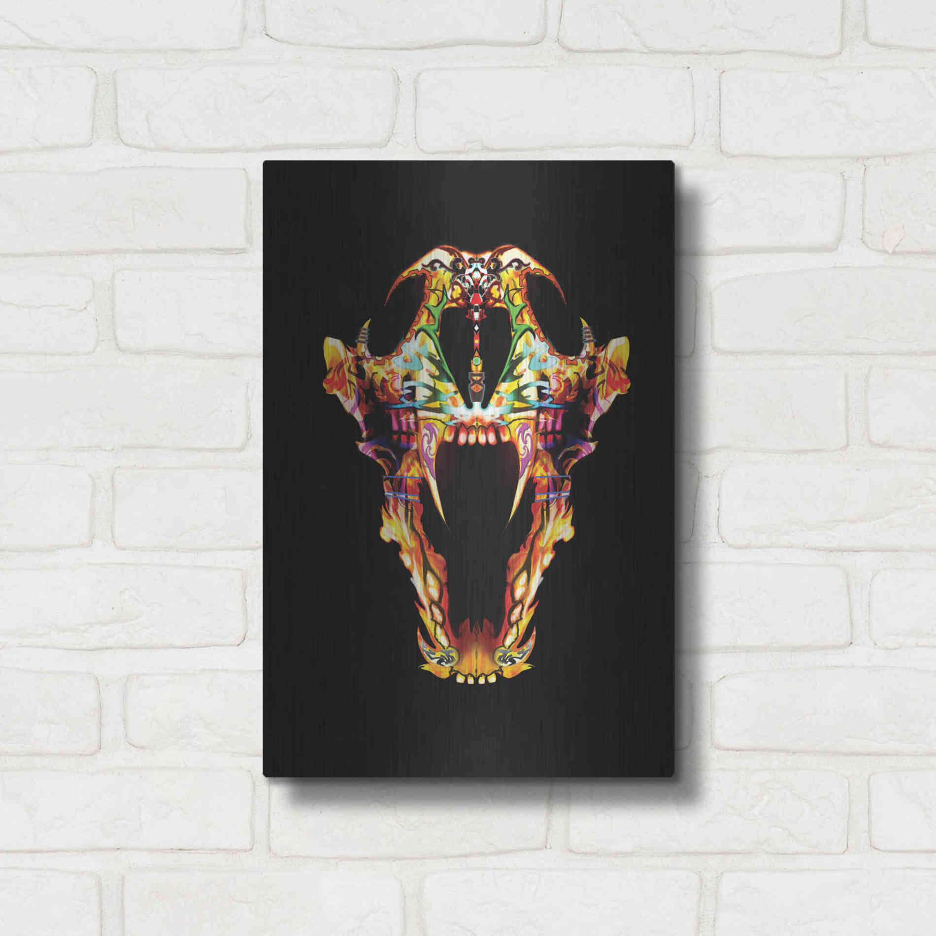 Luxe Metal Art 'Undead Lone Wolf' by Michael Stewart, Metal Wall Art,12x16