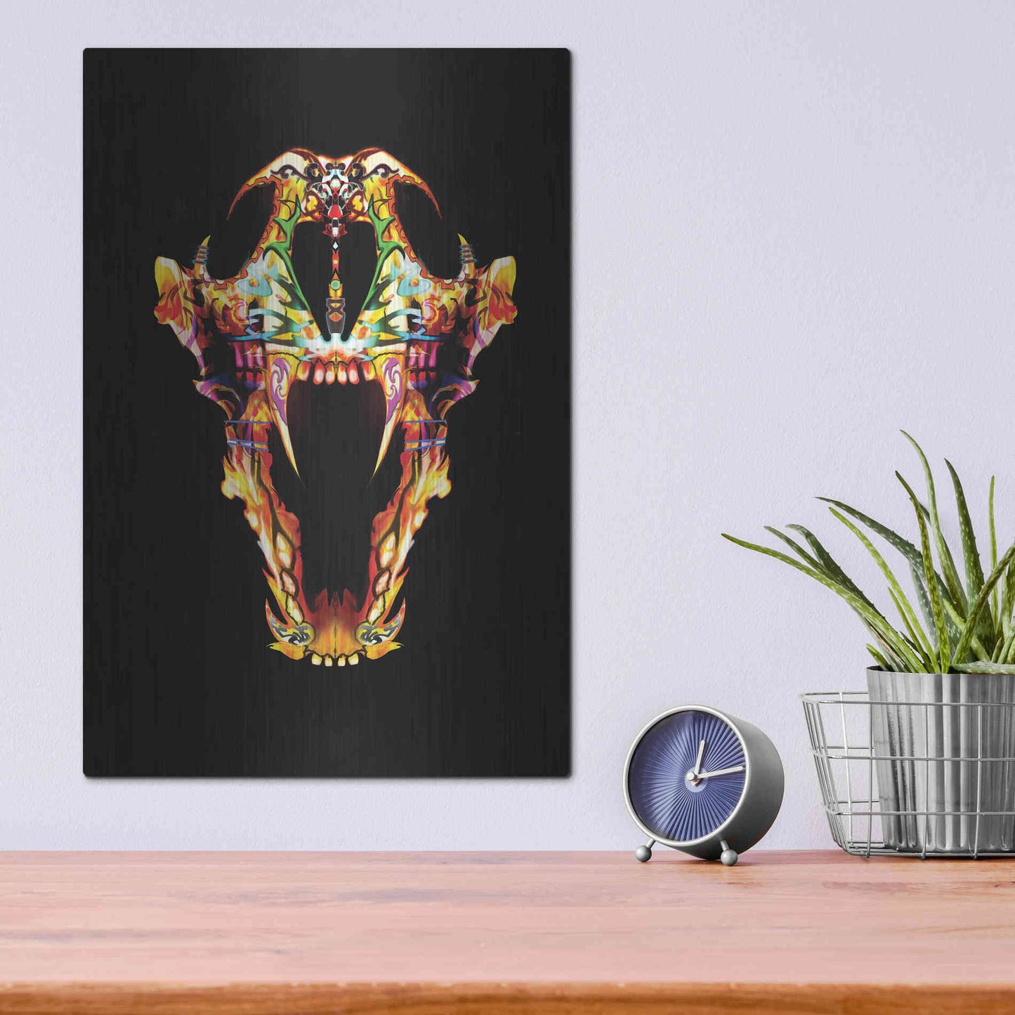 Luxe Metal Art 'Undead Lone Wolf' by Michael Stewart, Metal Wall Art,12x16