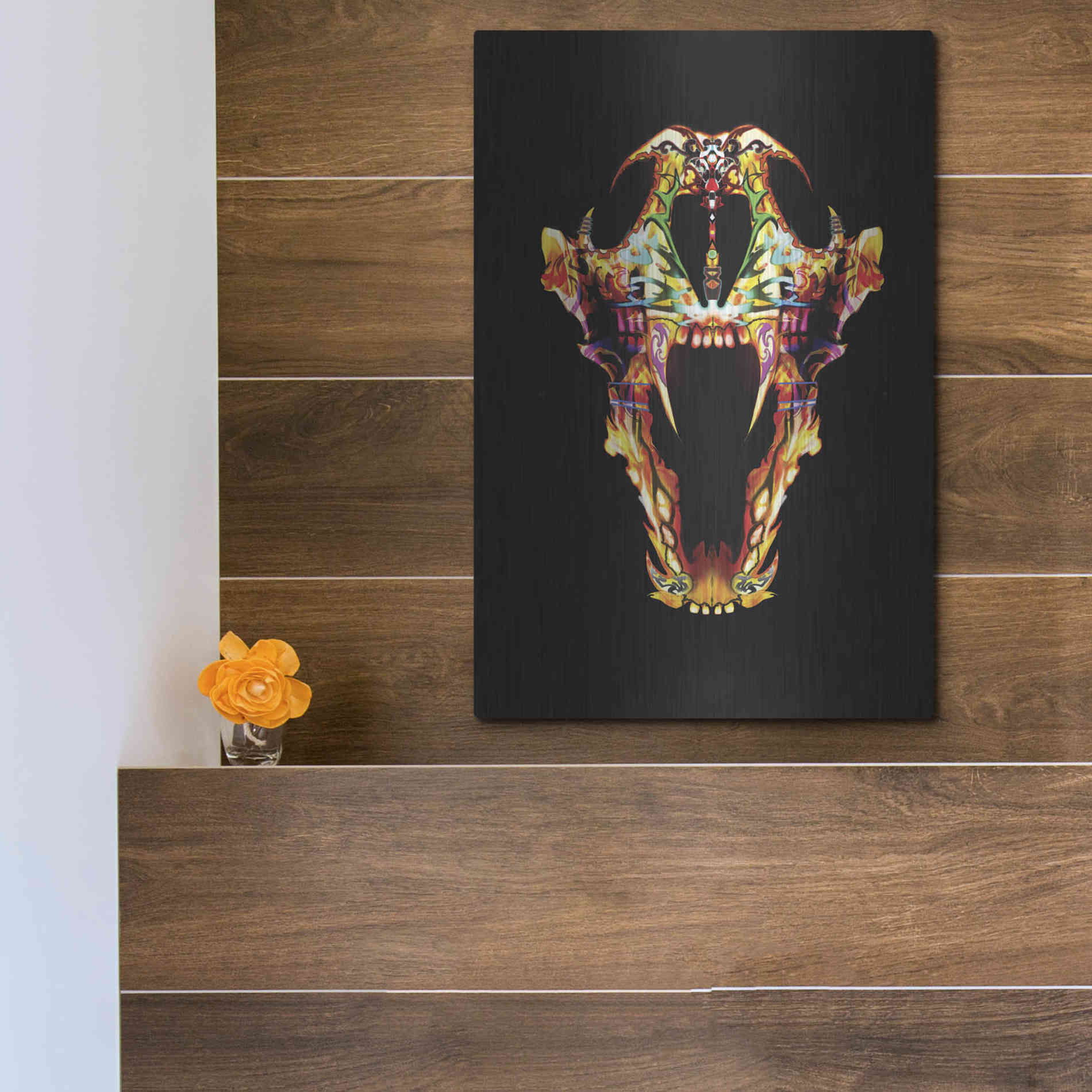 Luxe Metal Art 'Undead Lone Wolf' by Michael Stewart, Metal Wall Art,12x16