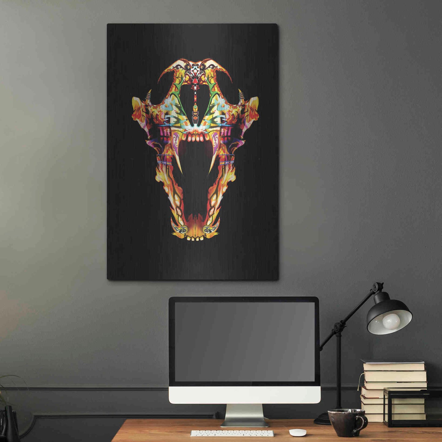 Luxe Metal Art 'Undead Lone Wolf' by Michael Stewart, Metal Wall Art,24x36