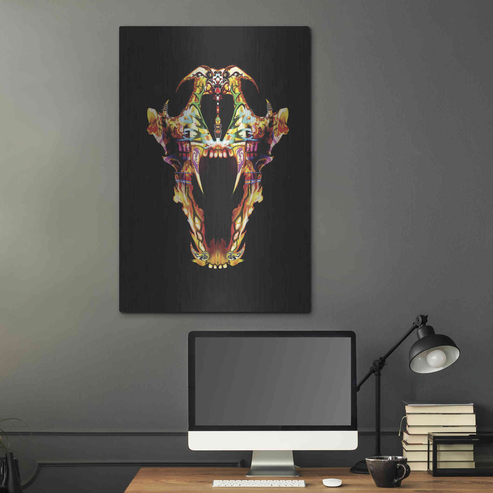 Luxe Metal Art 'Undead Lone Wolf' by Michael Stewart, Metal Wall Art,24x36