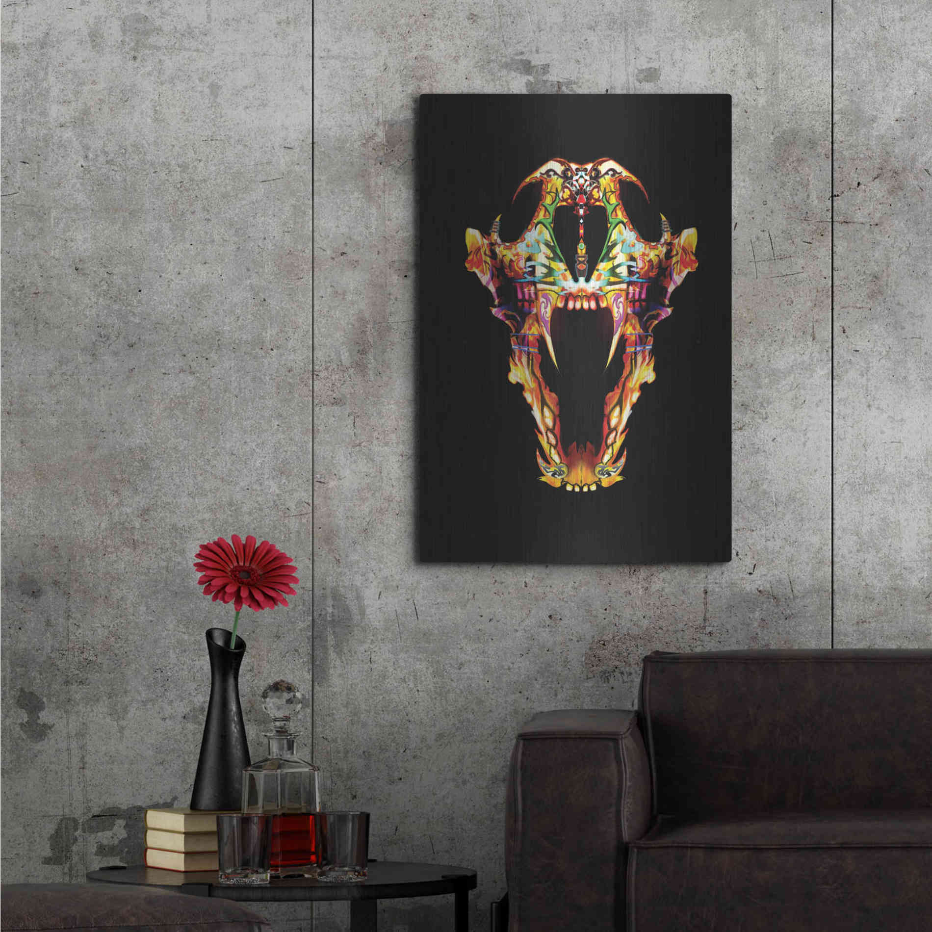 Luxe Metal Art 'Undead Lone Wolf' by Michael Stewart, Metal Wall Art,24x36