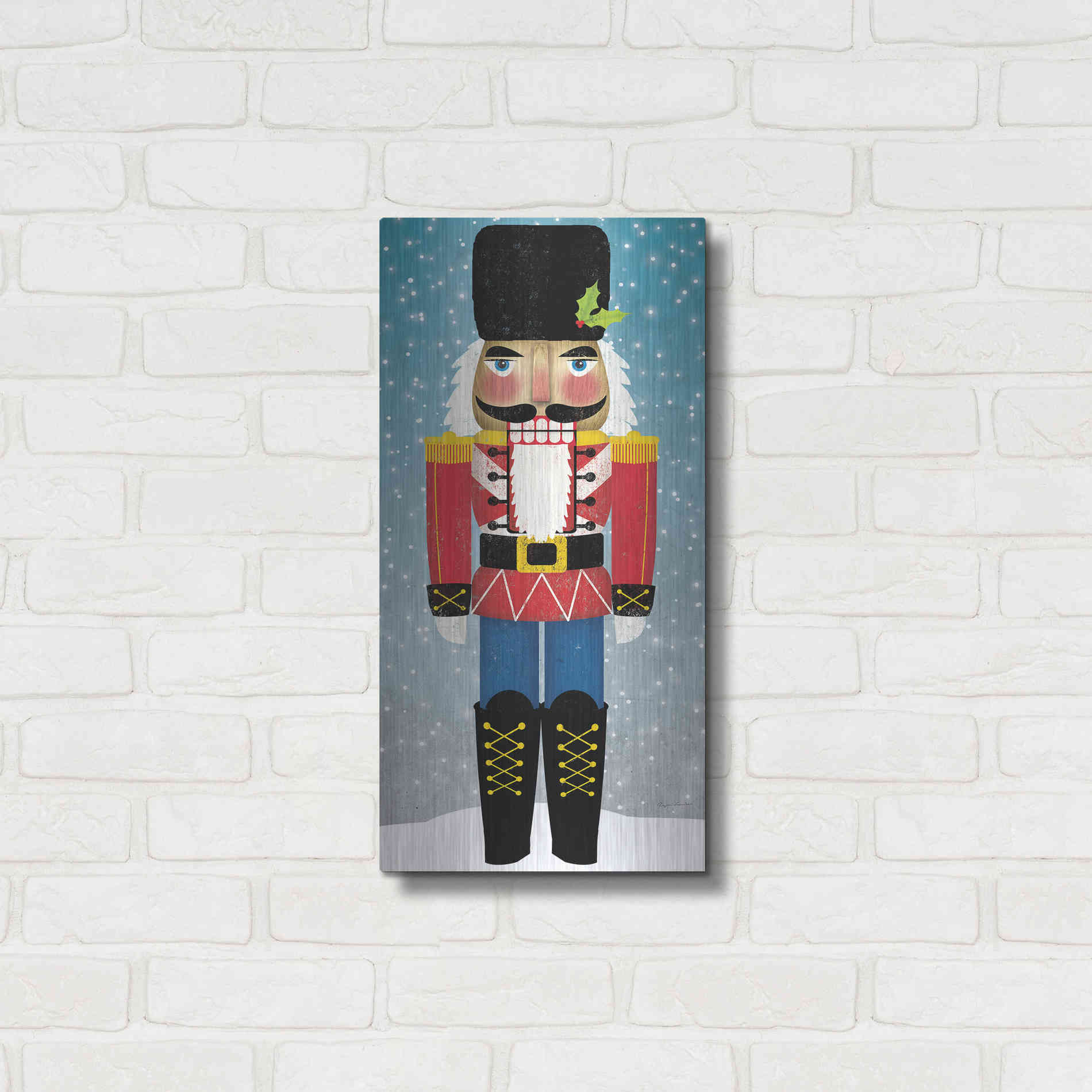 Luxe Metal Art 'Nutcracker Bright I' by Ryan Fowler, Metal Wall Art,12x24