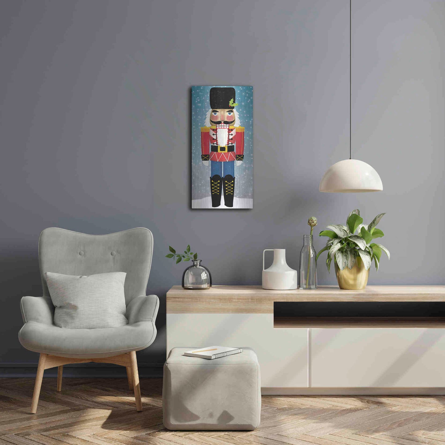 Luxe Metal Art 'Nutcracker Bright I' by Ryan Fowler, Metal Wall Art,12x24