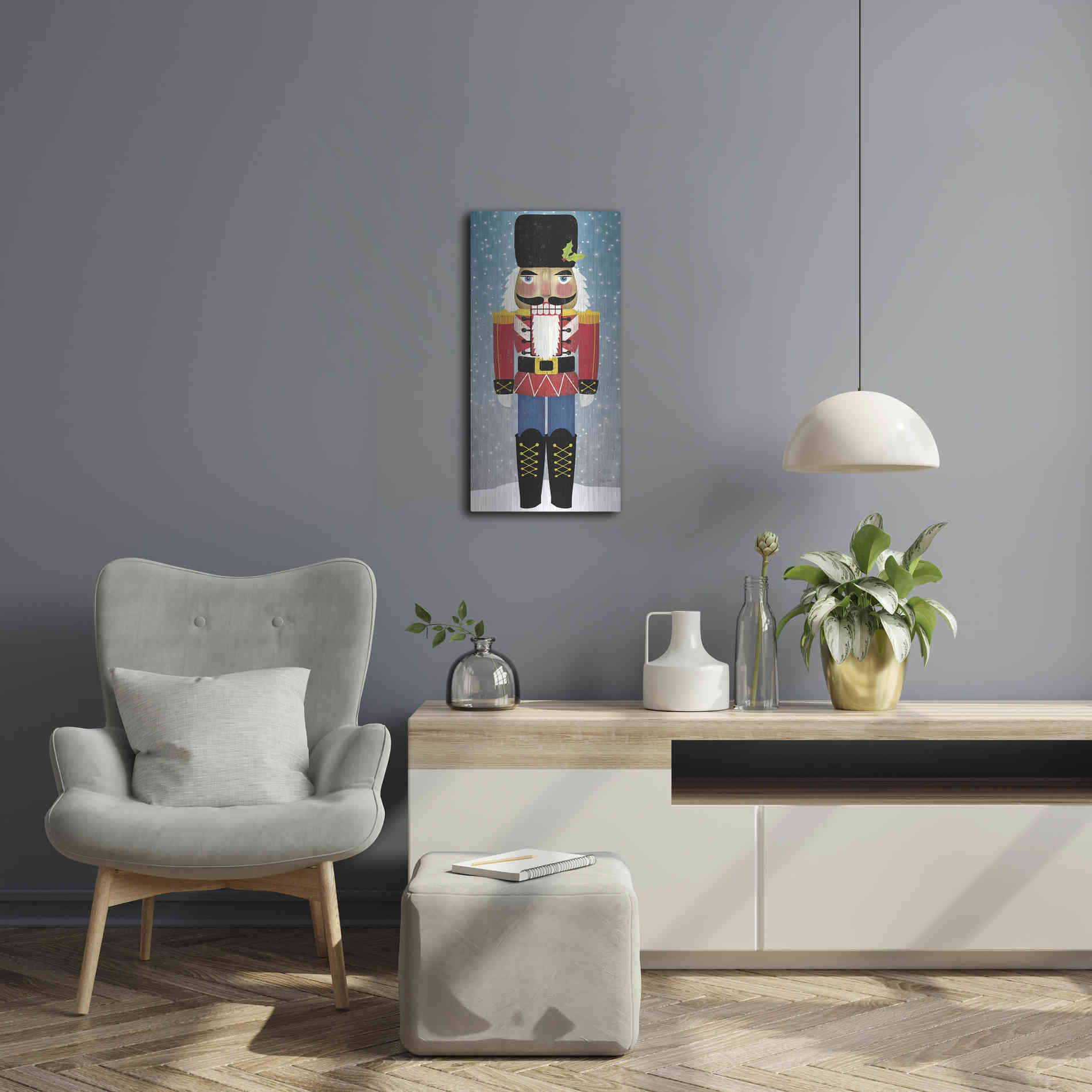 Luxe Metal Art 'Nutcracker Bright I' by Ryan Fowler, Metal Wall Art,12x24