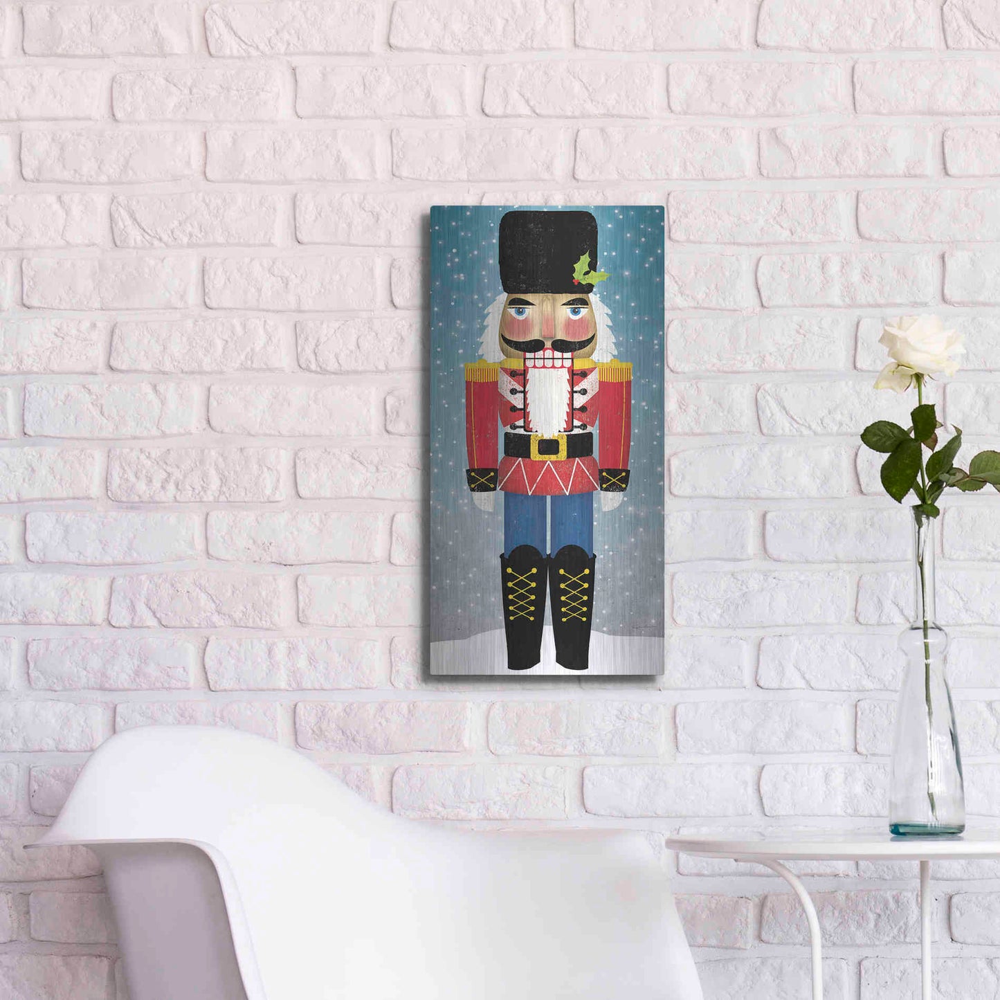 Luxe Metal Art 'Nutcracker Bright I' by Ryan Fowler, Metal Wall Art,12x24