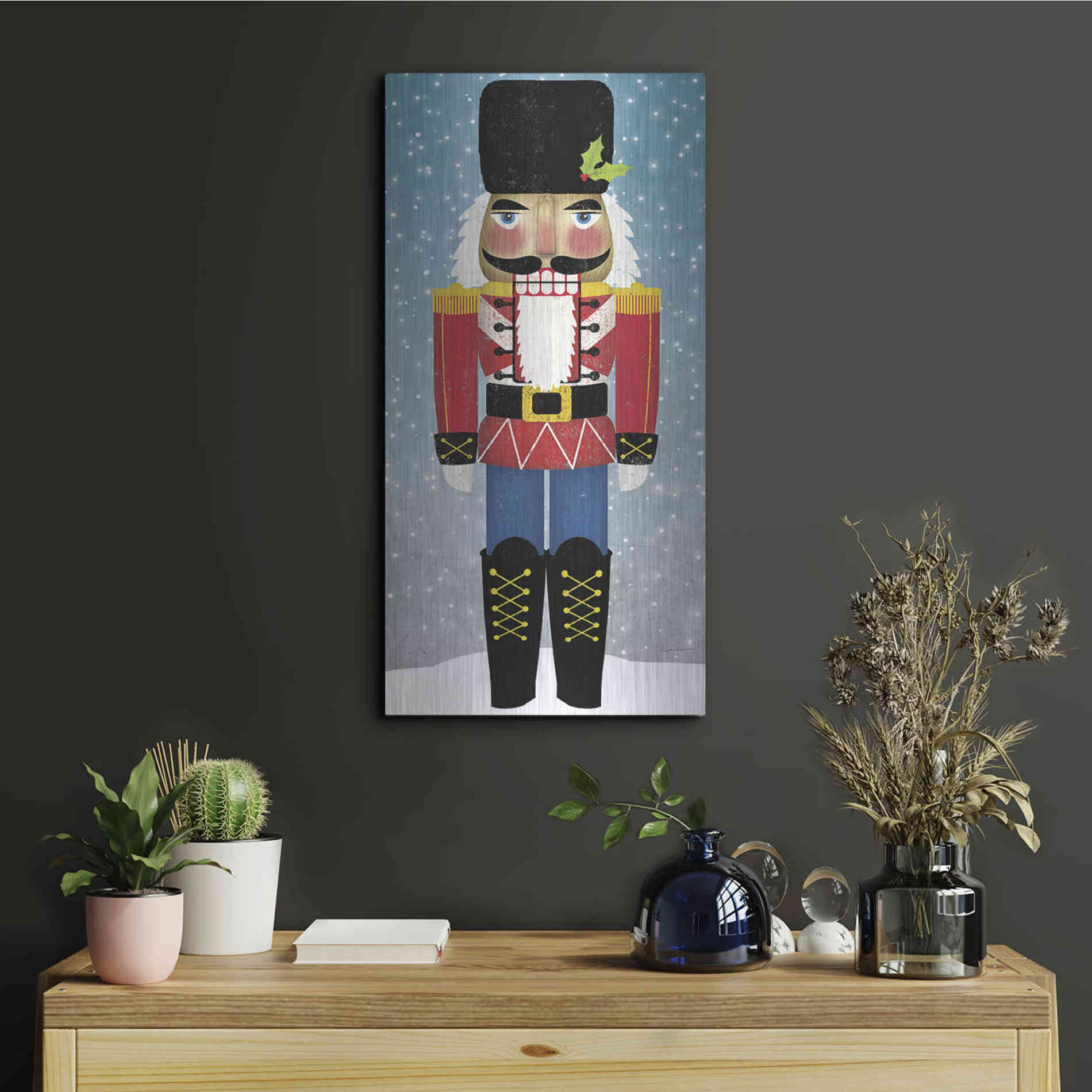 Luxe Metal Art 'Nutcracker Bright I' by Ryan Fowler, Metal Wall Art,12x24