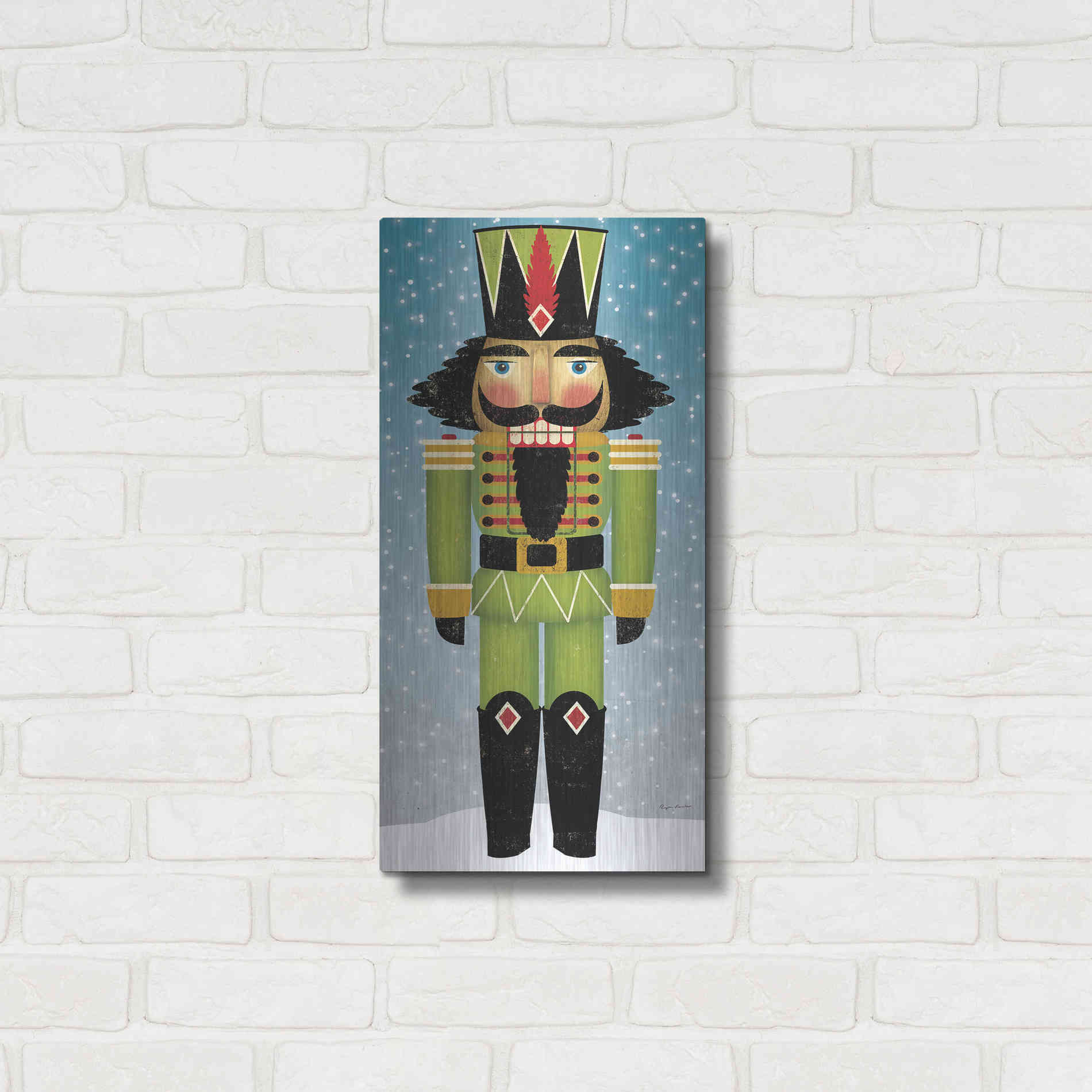 Luxe Metal Art 'Nutcracker Bright II' by Ryan Fowler, Metal Wall Art,12x24