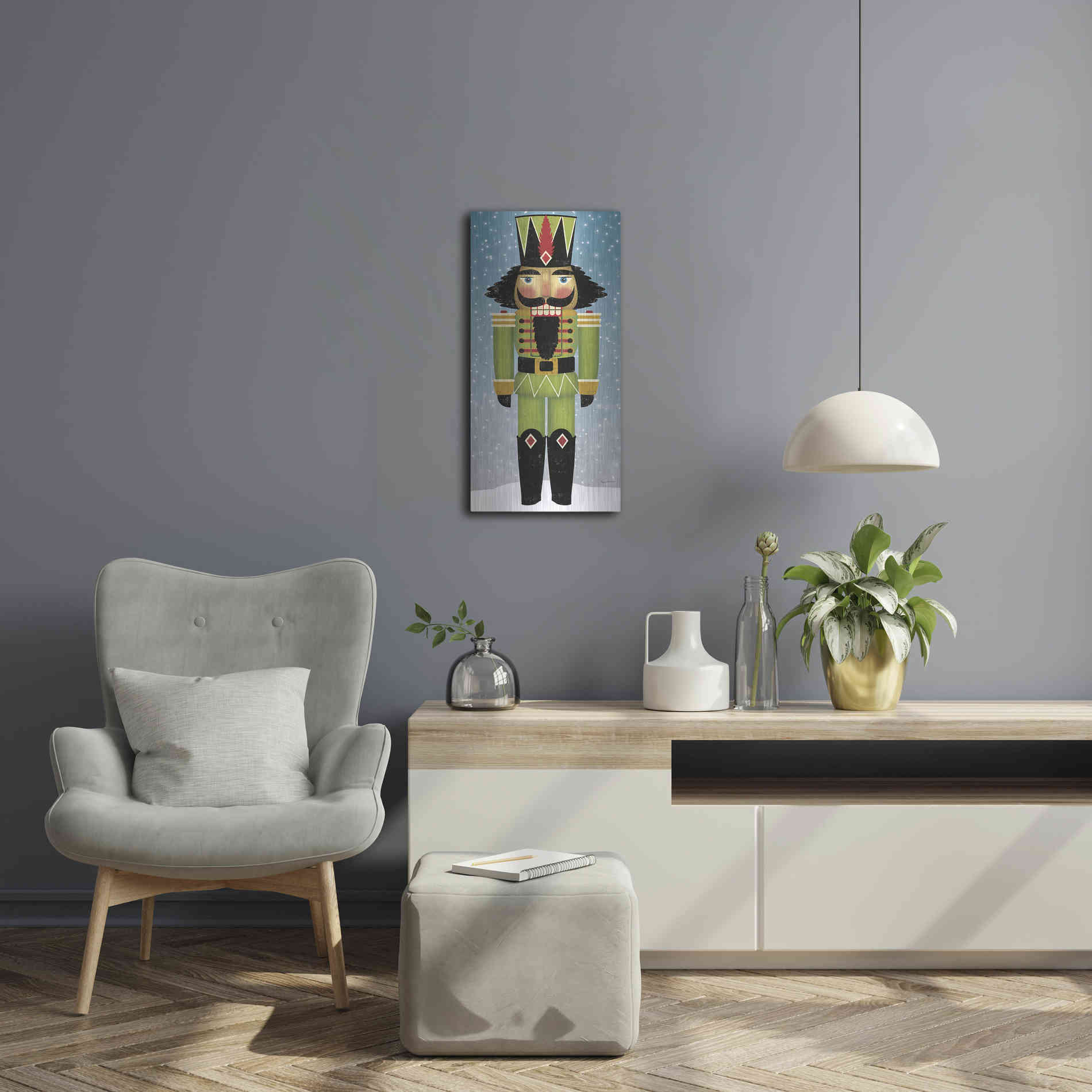 Luxe Metal Art 'Nutcracker Bright II' by Ryan Fowler, Metal Wall Art,12x24