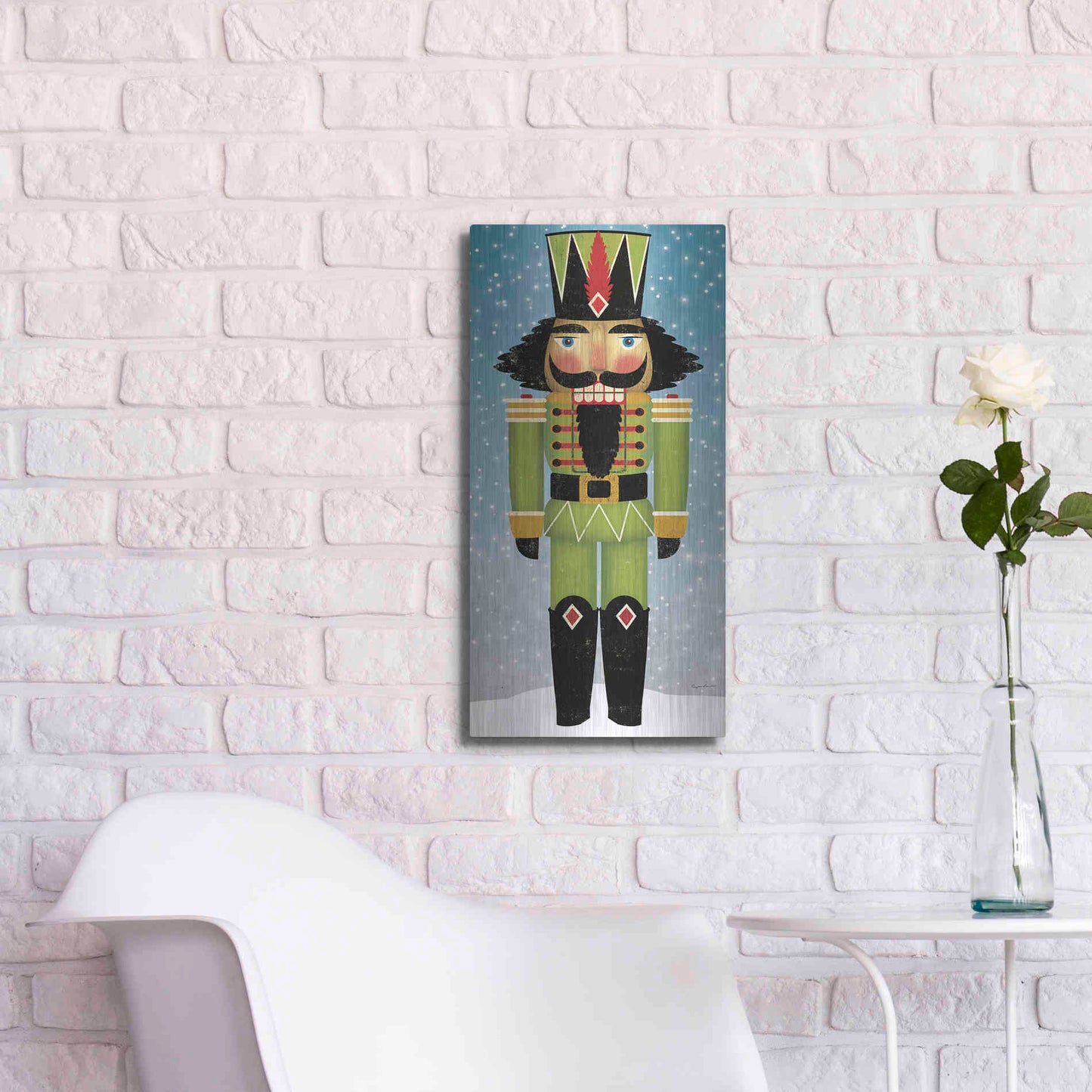 Luxe Metal Art 'Nutcracker Bright II' by Ryan Fowler, Metal Wall Art,12x24