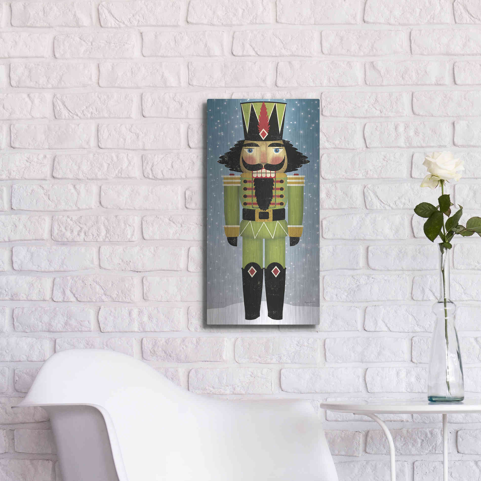 Luxe Metal Art 'Nutcracker Bright II' by Ryan Fowler, Metal Wall Art,12x24